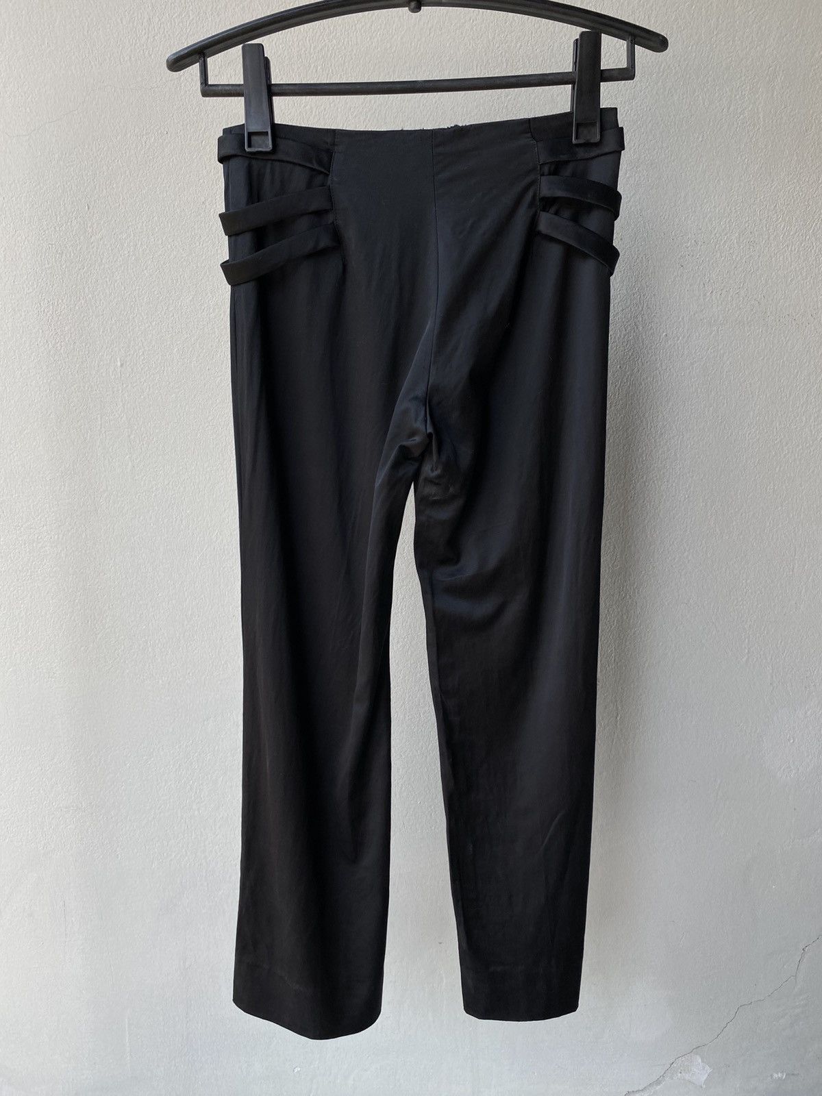 Emporio Armani EMPORIO ARMANI Black Silk Trim-Waist Pants Size 28" / US 6 / IT 42 - 19 Thumbnail