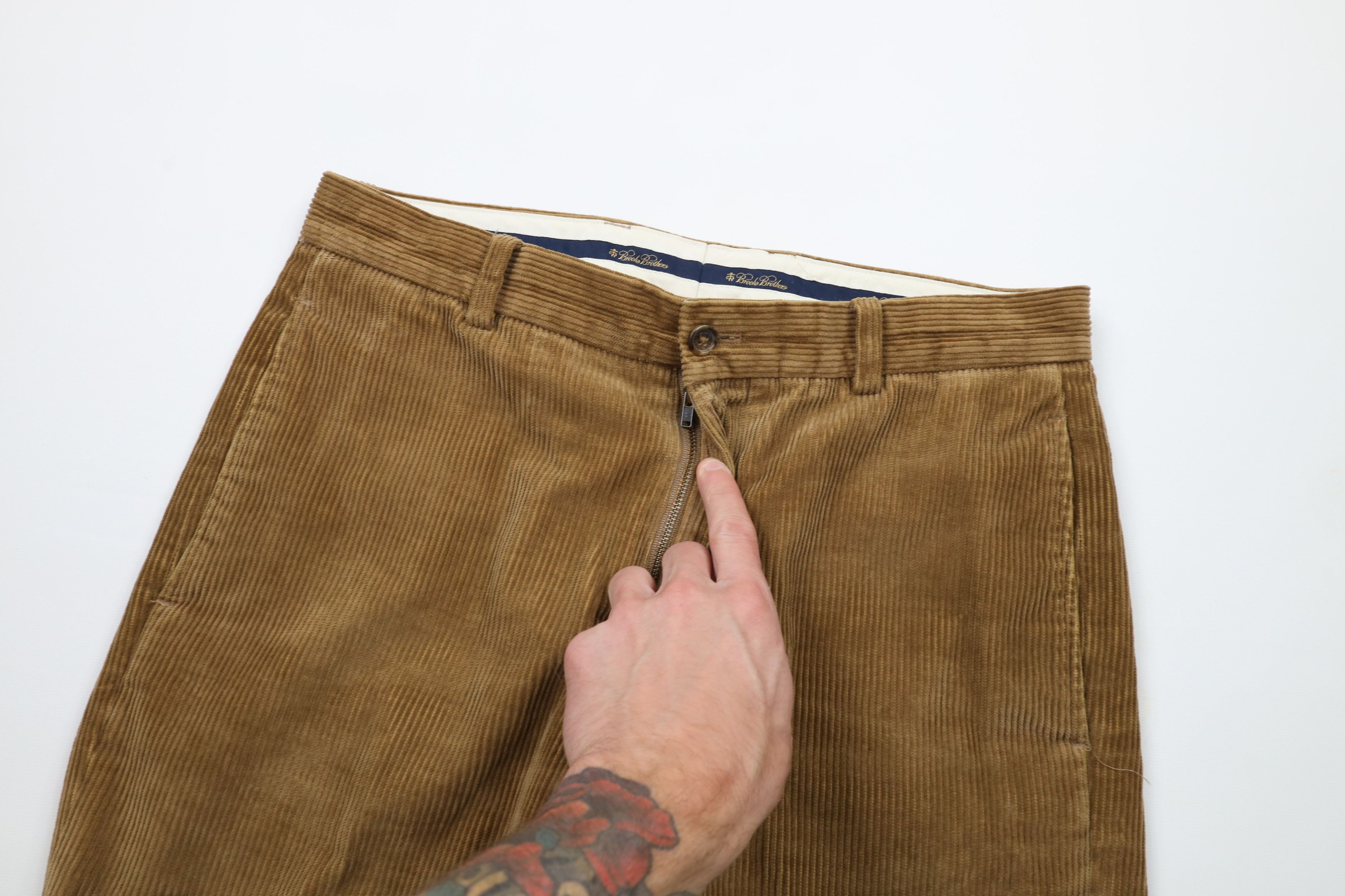 Brooks Brothers × Vintage Vintage Brooks Brothers Front Hudson Corduroy Pants Brown Size 32 - 6 Thumbnail