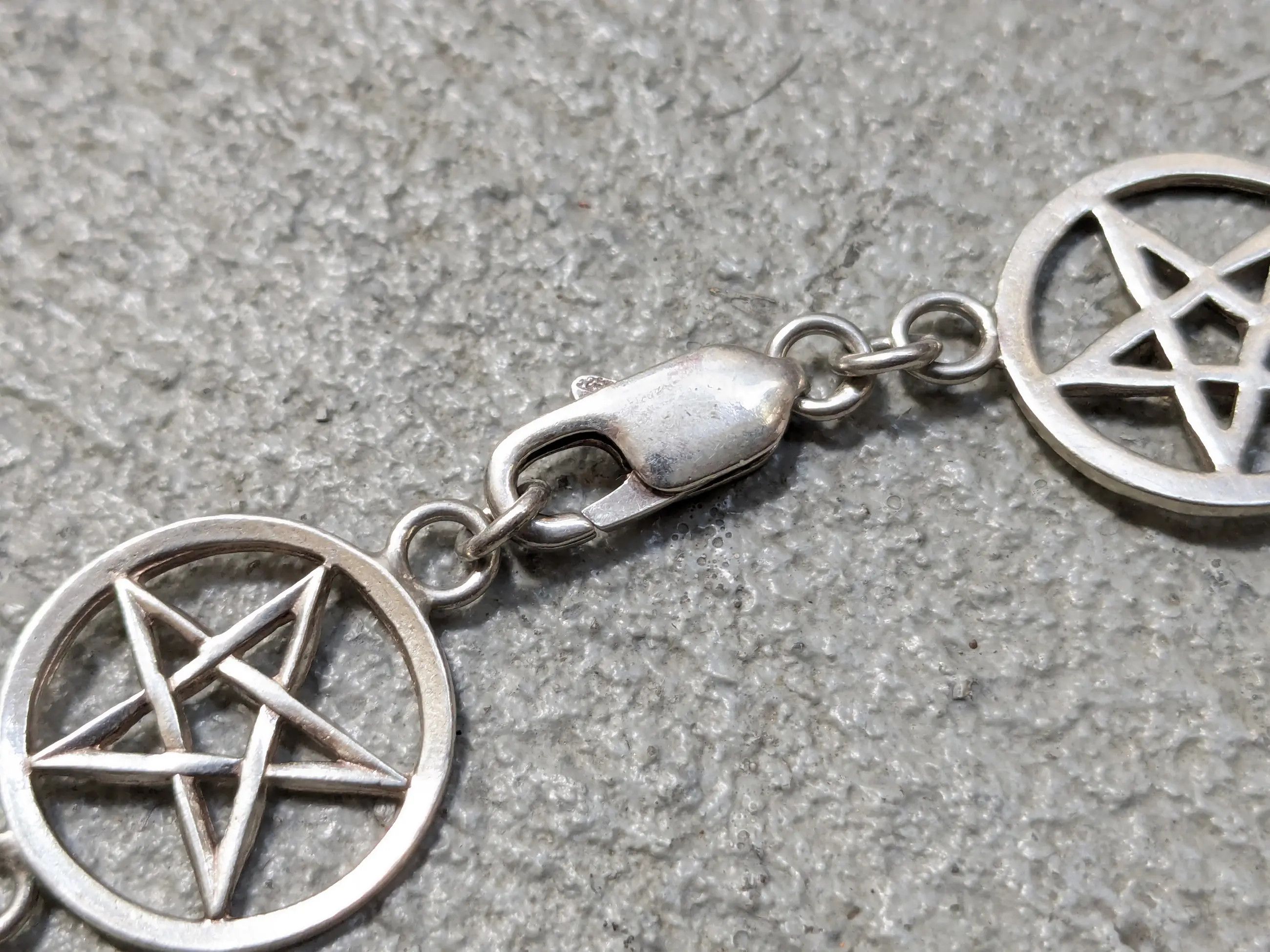 Sterling Silver × Vintage Vintage Sterling Silver Bracelet Star Pentagram Biker Punk Size ONE SIZE - 3 Thumbnail