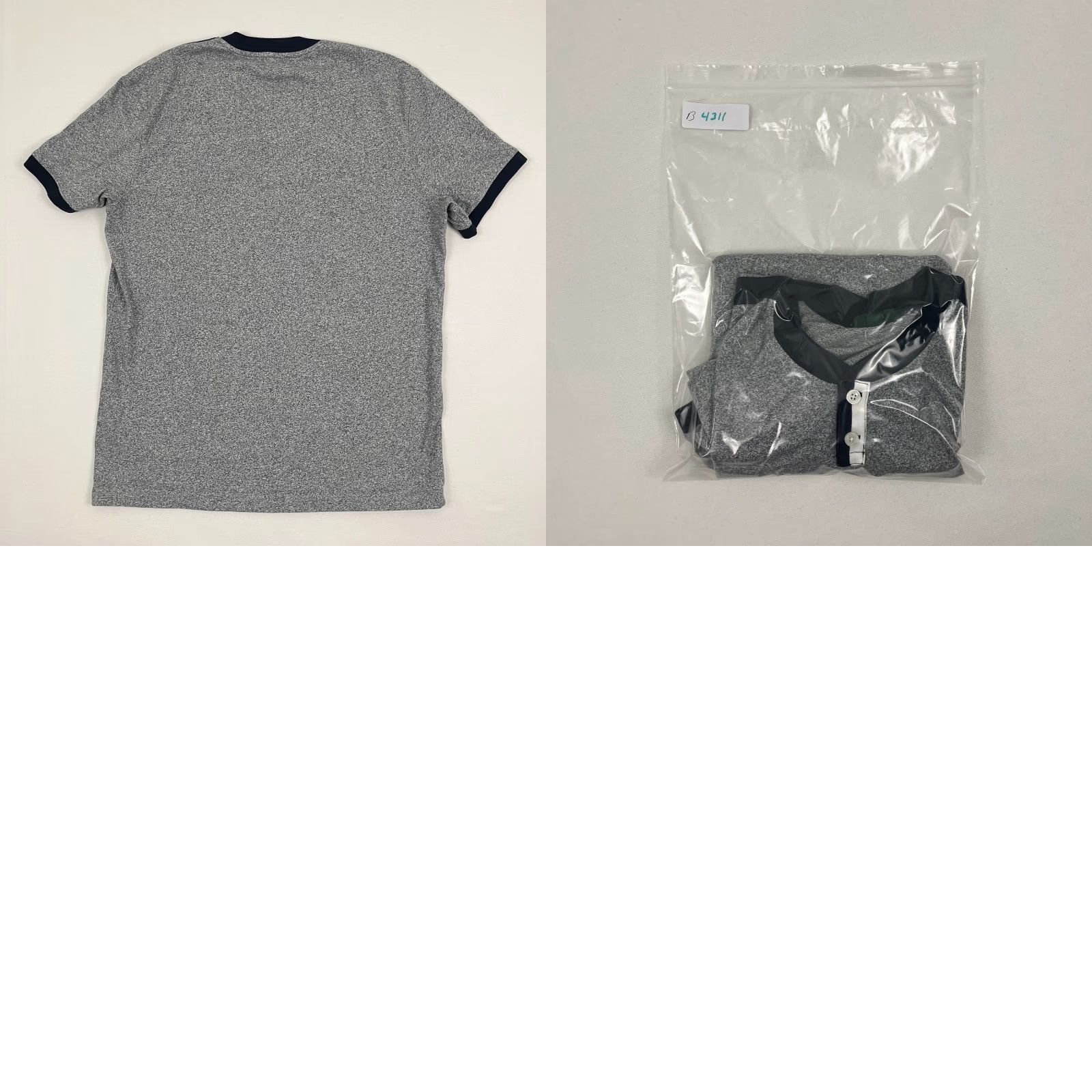 J.Crew J. Crew Oarsman Shirt Mens L Gray Blue Contrast Henley Short Sleeve Casual Prep Shirt Size US L / EU 52-54 / 3 - 8 Thumbnail
