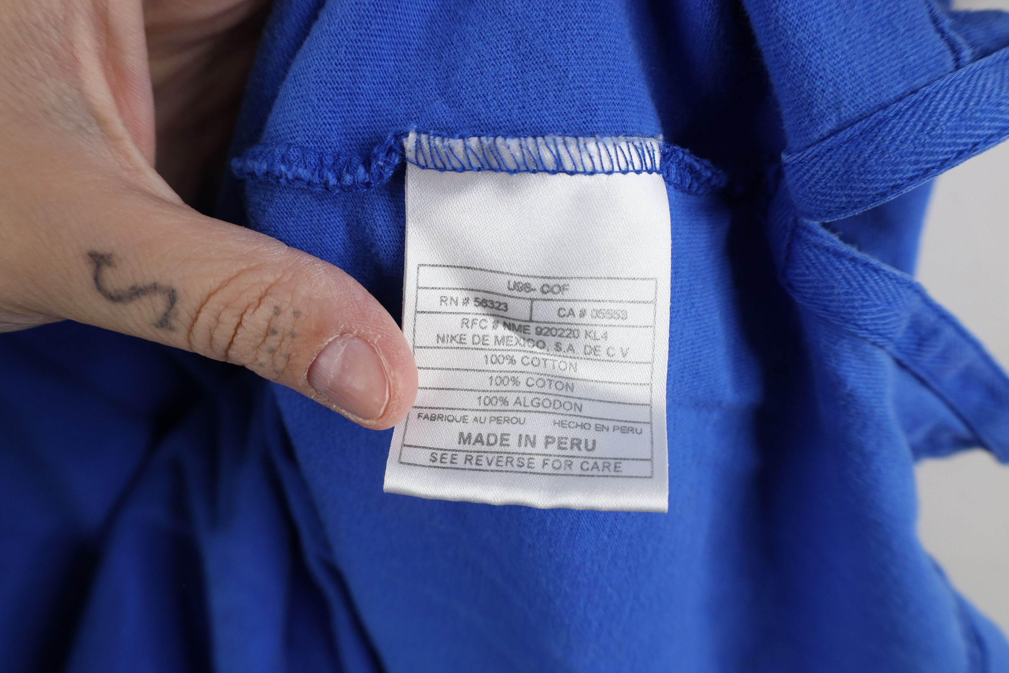 Nike × Vintage Vintage 90s Nike Scott Mini Swoosh Monochrome Polo Blue Size US L / EU 52-54 / 3 - 8 Thumbnail