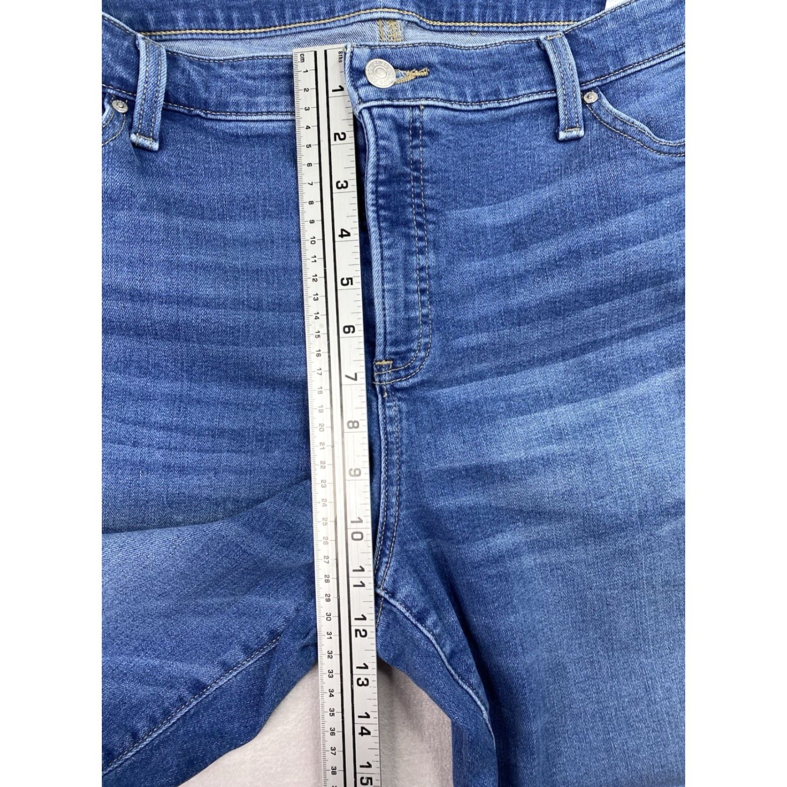 Vintage Chico's Jeans Cropped Slim Leg High Rise Blue Denim 16 Slimming Pockets 5-Pocket Womens Boys Girls Vintage No Size 38" / US 16 / IT 52 - 5 Thumbnail
