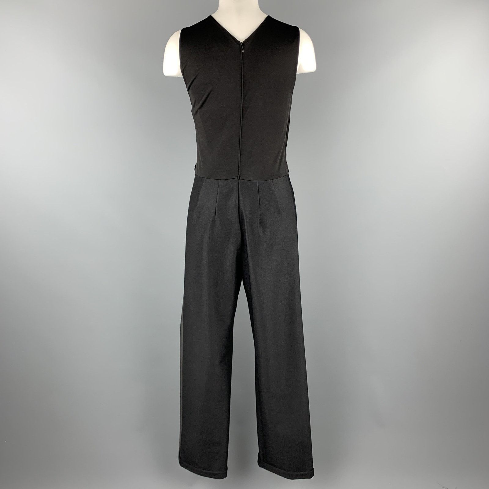 Giorgio Armani Size 8 Black Draped Top Wide Leg Tuxedo Jumpsuit Size 30" / US 8 / IT 44 - 7 Thumbnail