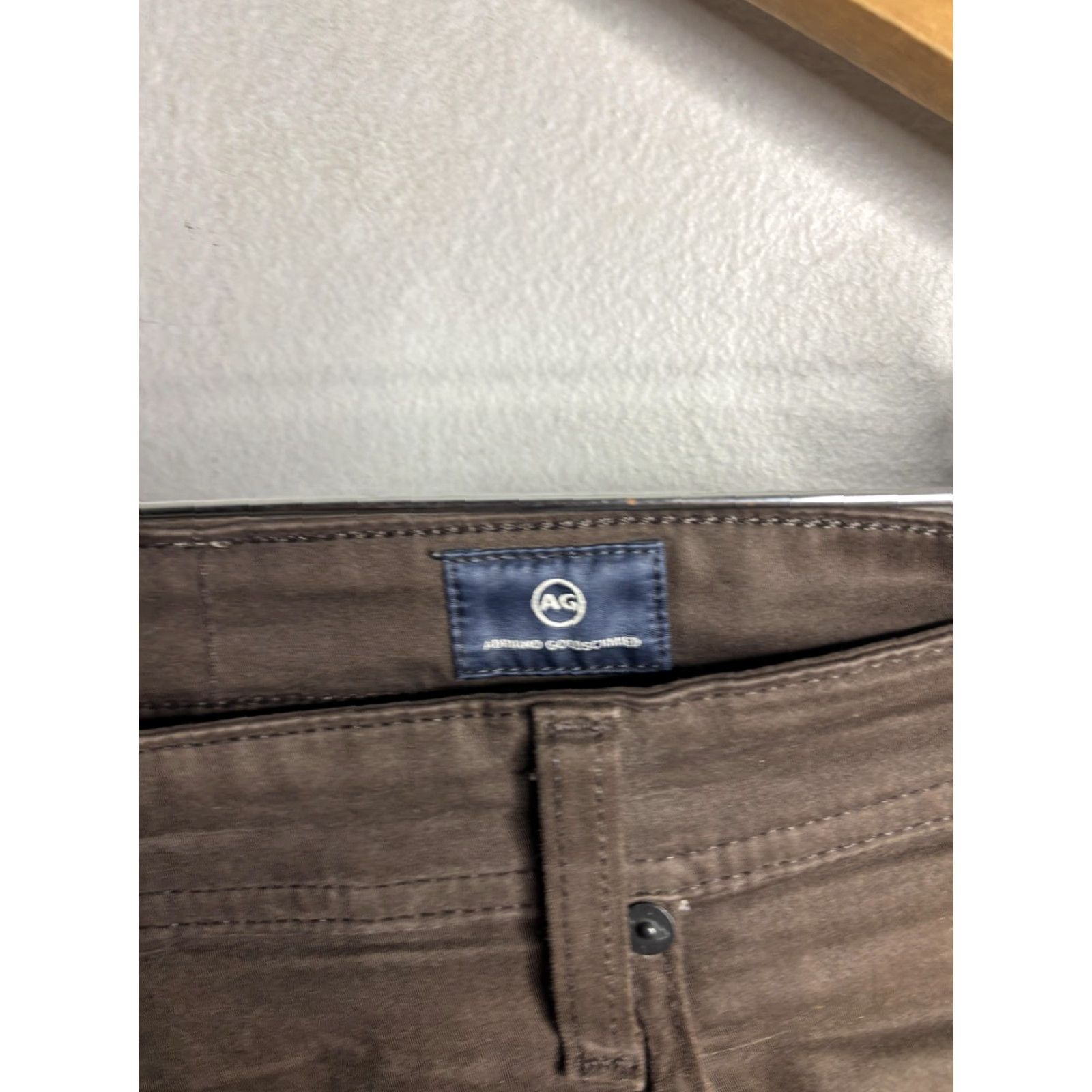 Denime AG Adriano Goldschmied Everett Jeans Mens 40x32 Brown Slim Straight Denim 지속? Size US 40 / EU 56 - 4 Thumbnail