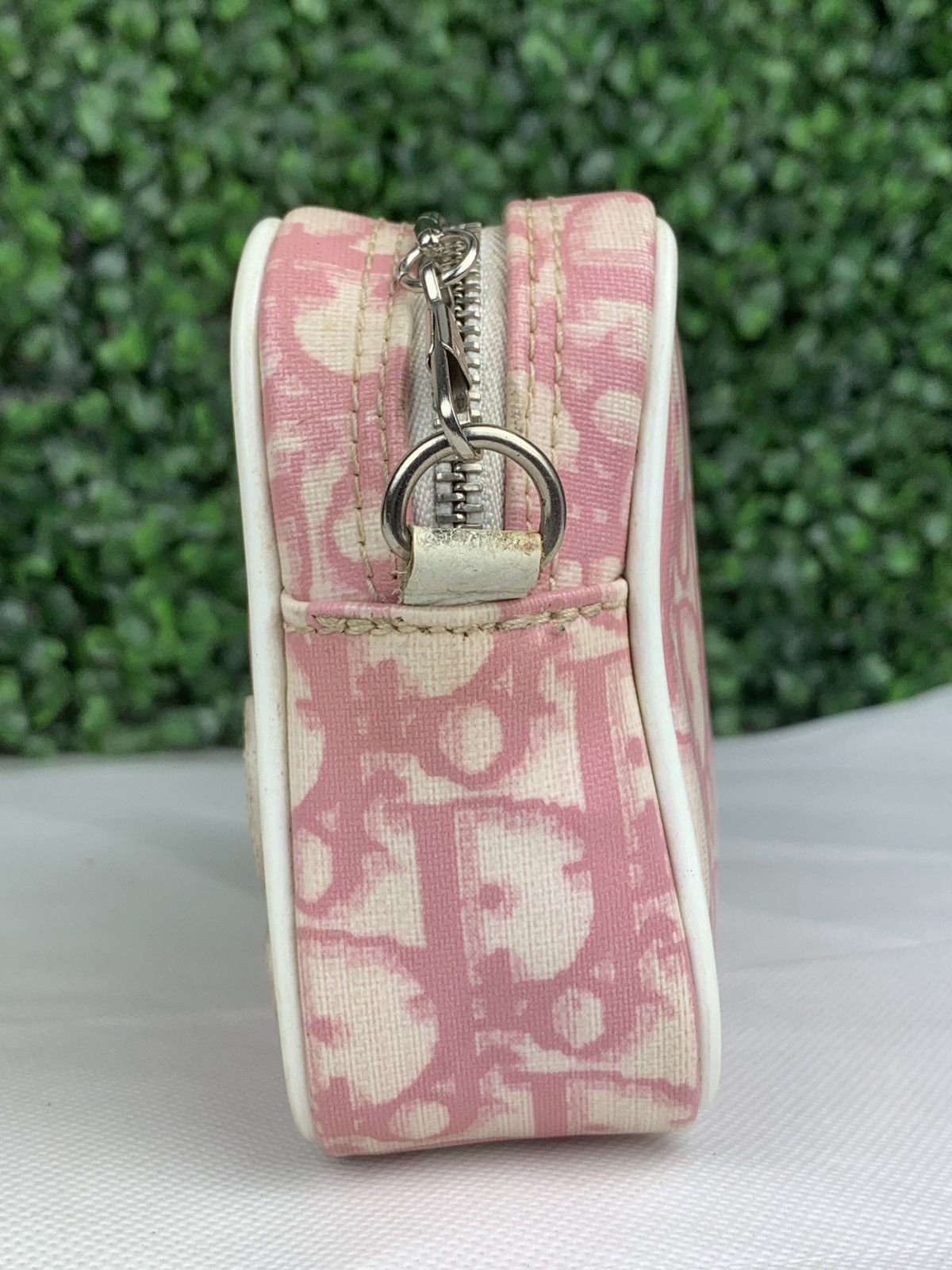 Dior Christian Dior Trotter Monogram Wrist Bag Pink Canvas Size ONE SIZE - 4 Thumbnail