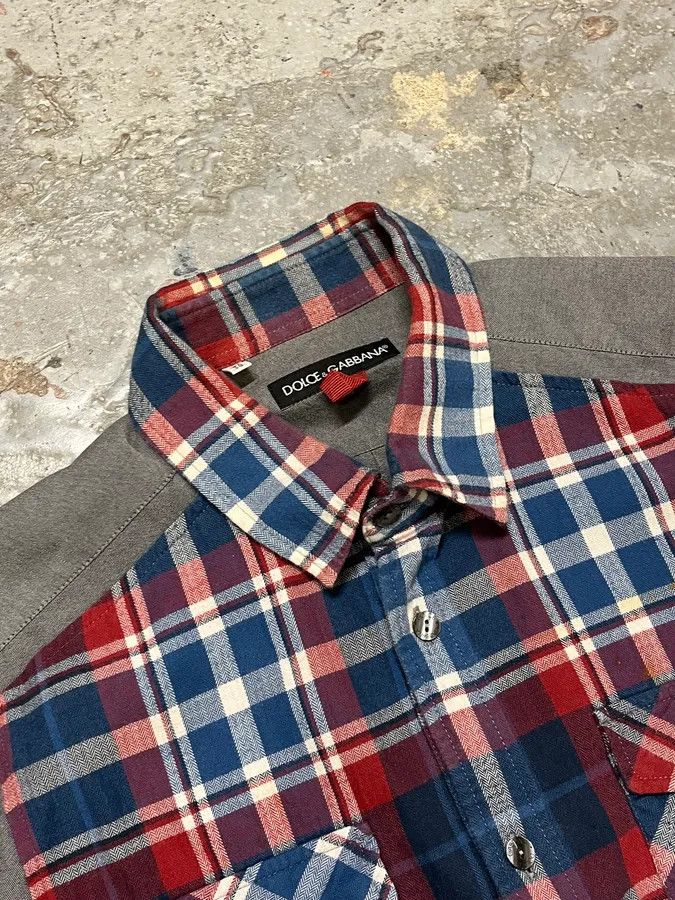 Dolce & Gabbana 2010s Dolce & Gabbana Checkered Grey Shirt Size US S / EU 44-46 / 1 - 5 Thumbnail