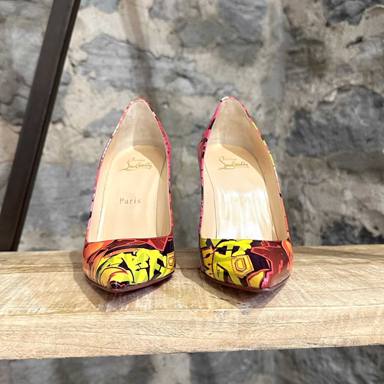 Christian Louboutin Christian Louboutin Orange Patent Metrograf So Kate Pumps Size US 7 / IT 37 - 3 Thumbnail