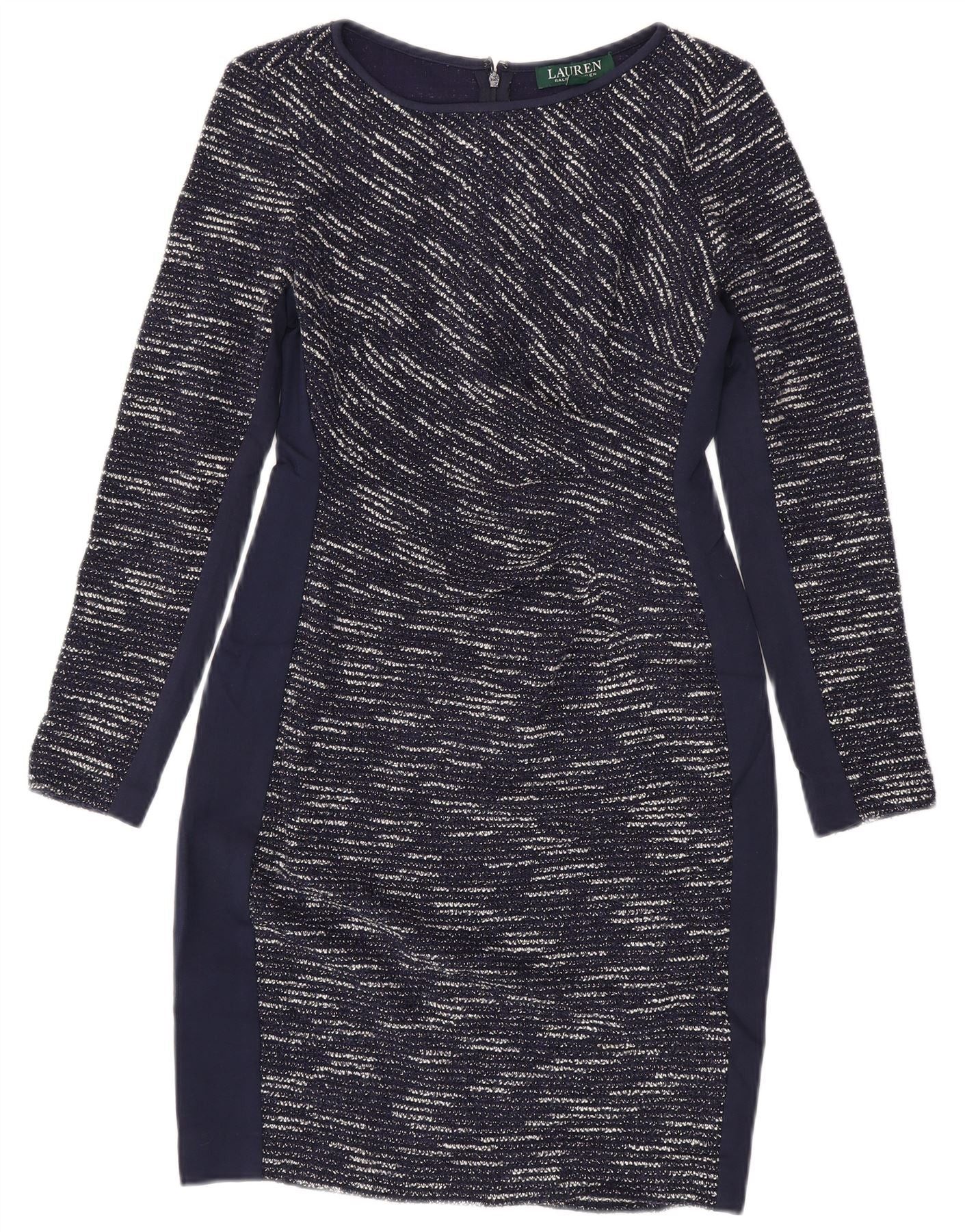 Ralph Lauren Womens Petite Bodycon Dress US 4 Small Navy Blue Striped Size XXS / US 00 / IT 34 - 1 Thumbnail