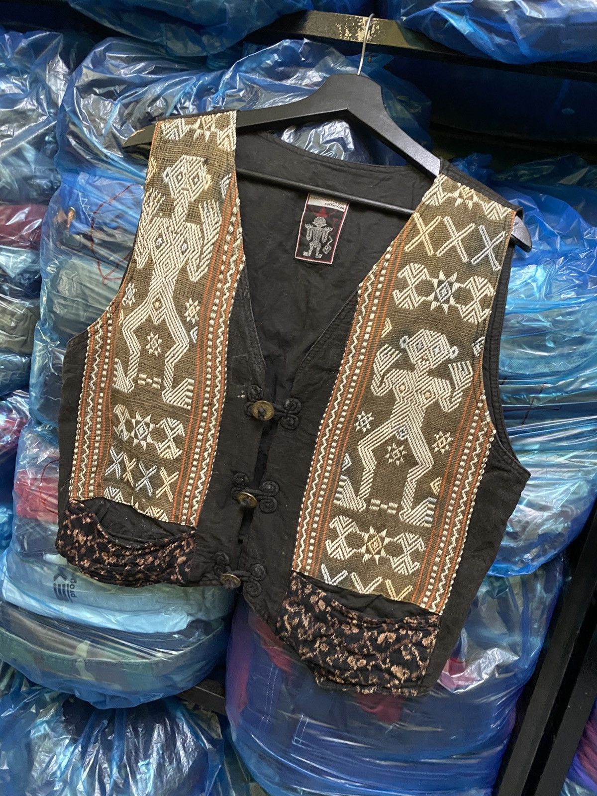 Vintage Ethnic Ikat Patterned Handmade Indonesian Tribal Waistcoat Size US M / EU 48-50 / 2 - 4 Thumbnail