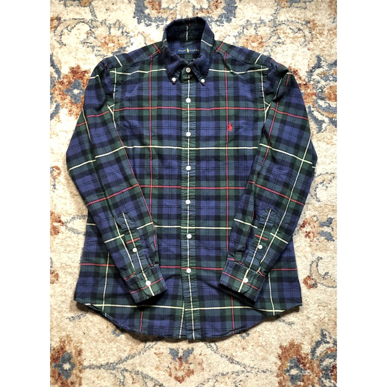 Ralph Lauren Ralph Lauren Shirt Mens Small Blue Green Plaid Button-Down Long Sleeve Classic Trinidad Size US S / EU 44-46 / 1 - 2 Thumbnail
