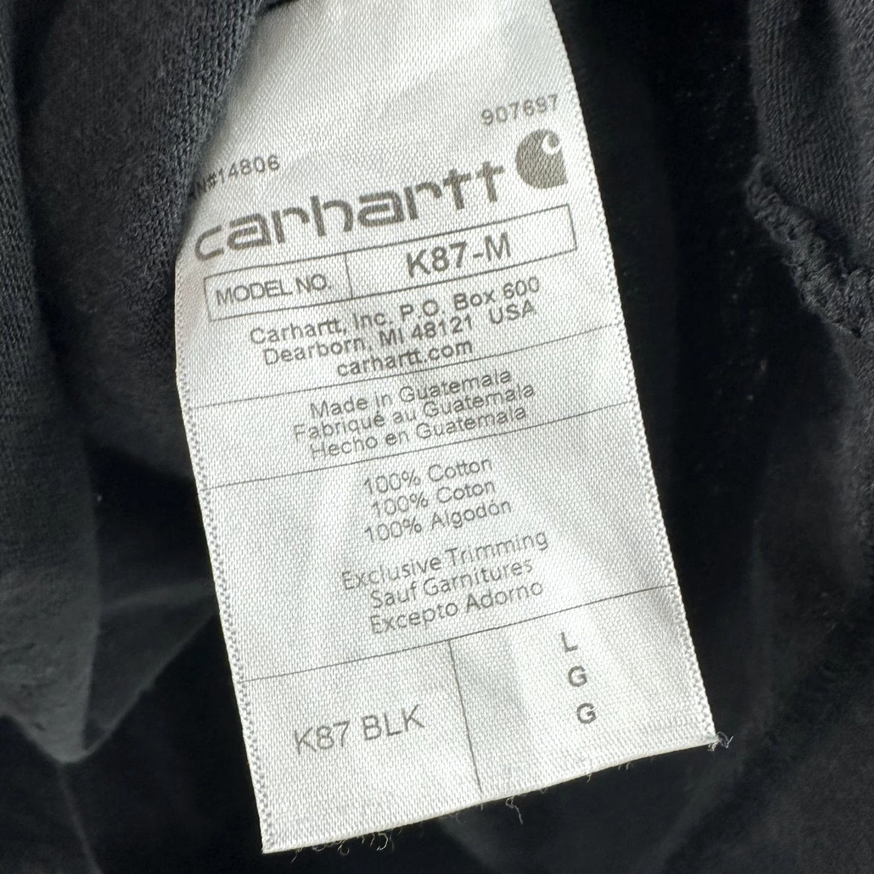 Carhartt Carhartt Men’s T-Shirt Short Sleeve Workwear Pocket K87 2020s Black Outdoor Classic Size US L / EU 52-54 / 3 - 4 Thumbnail