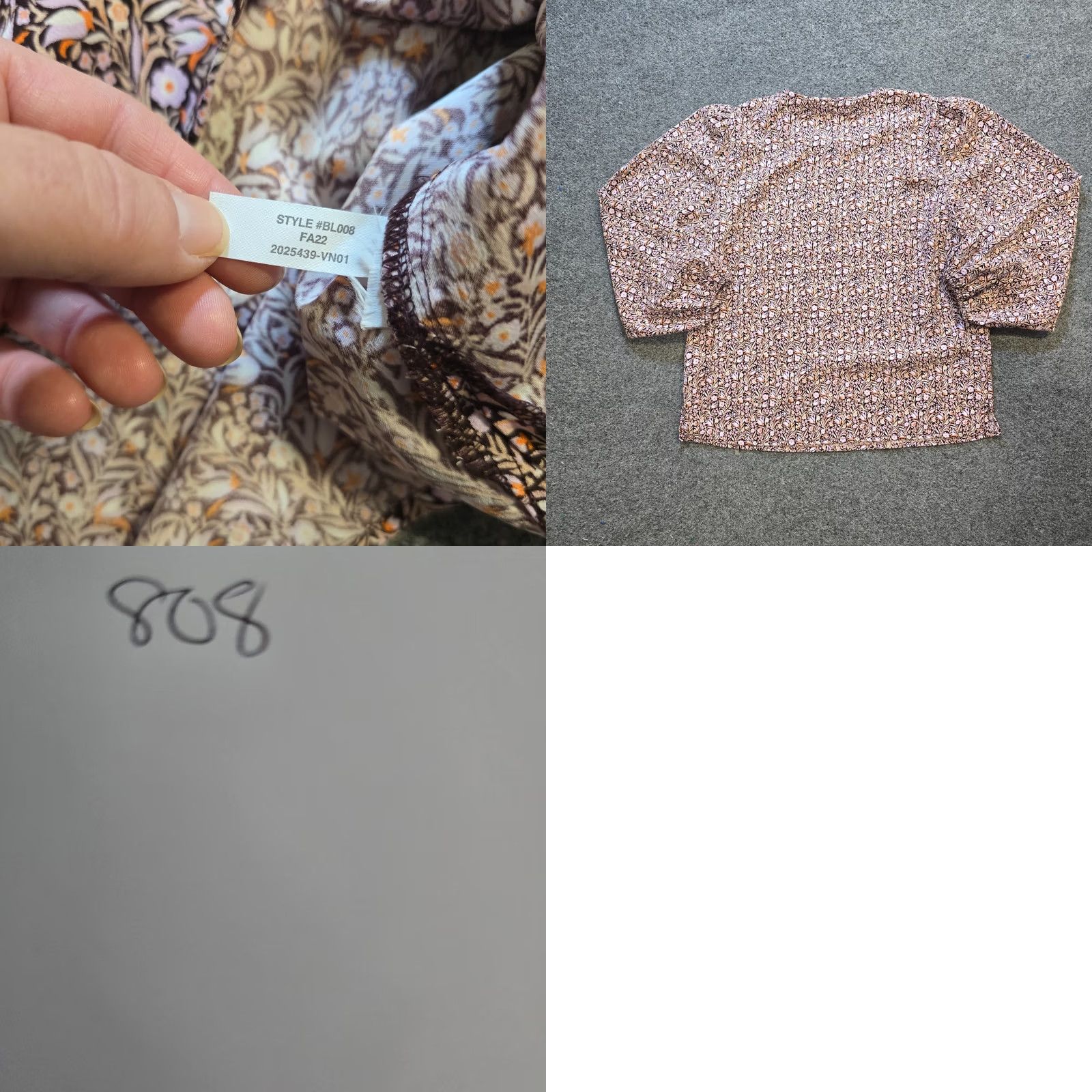 J.Crew J.CREW Blouse Womens Size S Brown Pink Floral Keyhole Long Sleeve Casual Career Shirt Size S / US 4 / IT 40 - 8 Thumbnail