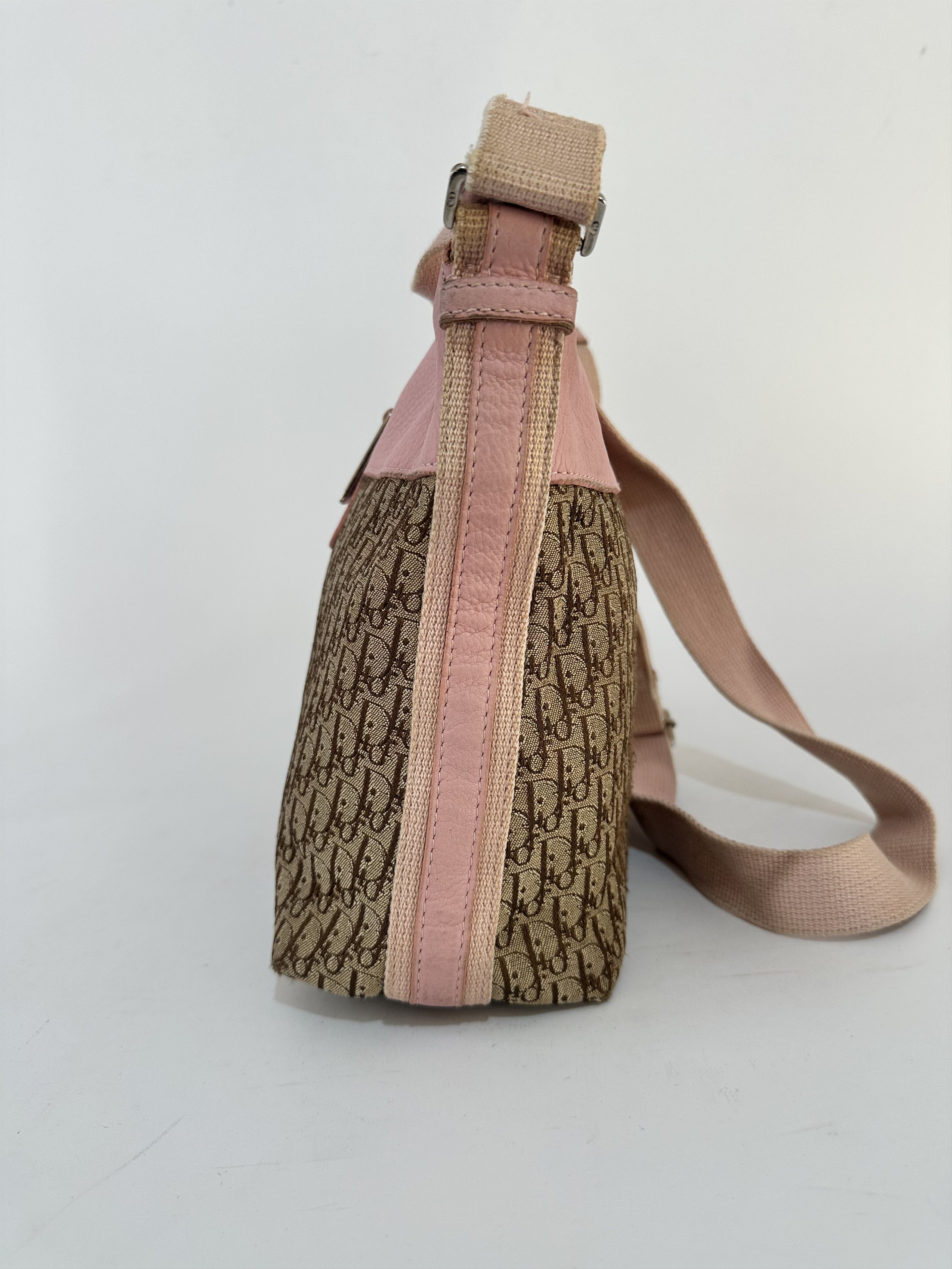 Dior Dior Brown Oblique Canvas Crossbody Bag Pink Beige Size ONE SIZE - 5 Thumbnail
