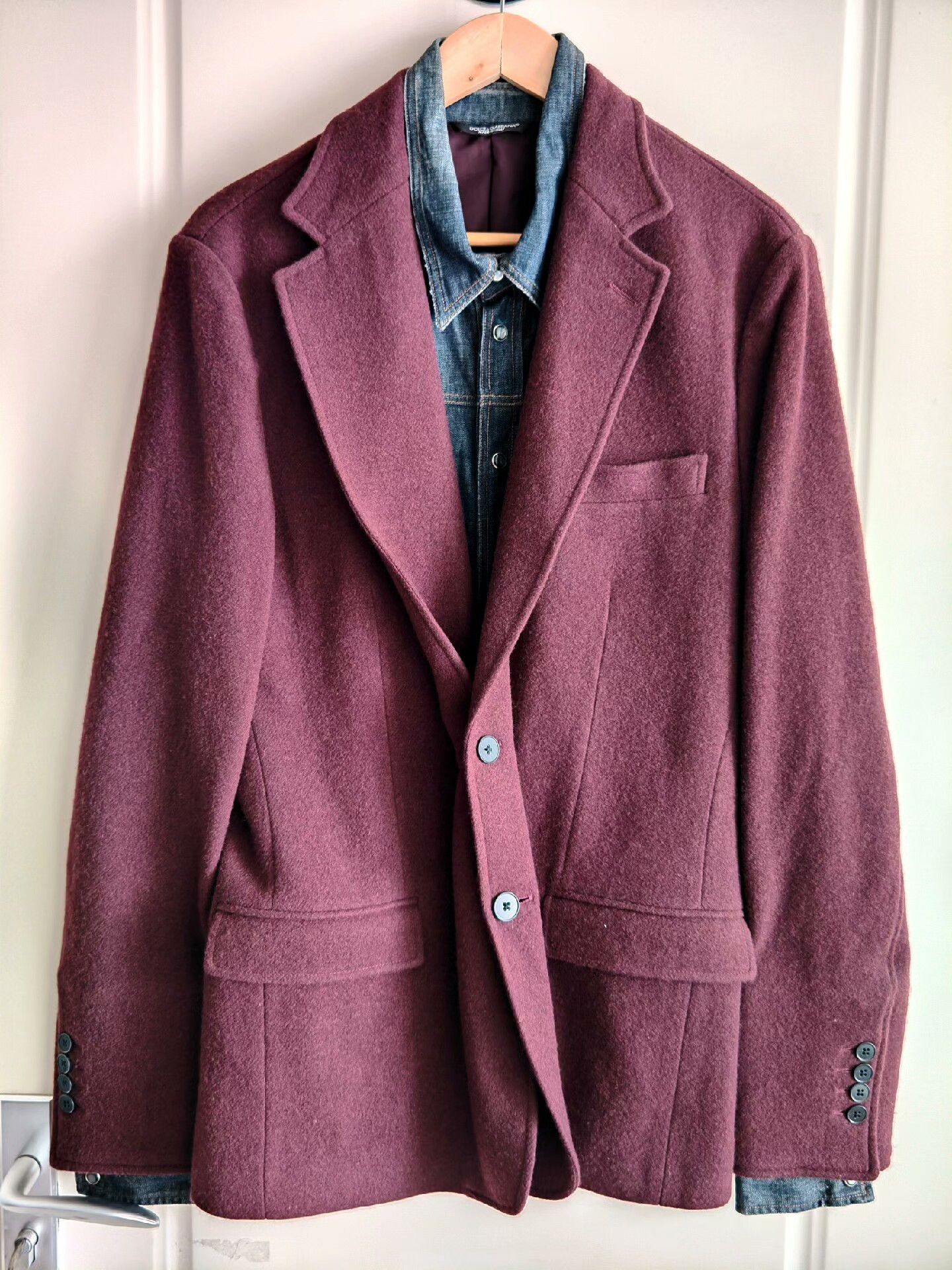 Dolce & Gabbana Dolce & Gabbana DG Wool Denim Two-Piece Coat Size US M / EU 48-50 / 2 - 1 Thumbnail