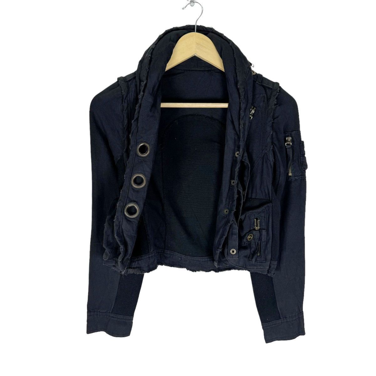 Japanese Brand ⚡️CAROLL SMALL PART DETACHABLE SLEEVE HOODIE BONDAGE JACKET Size XS / US 0-2 / IT 36-38 - 9 Thumbnail