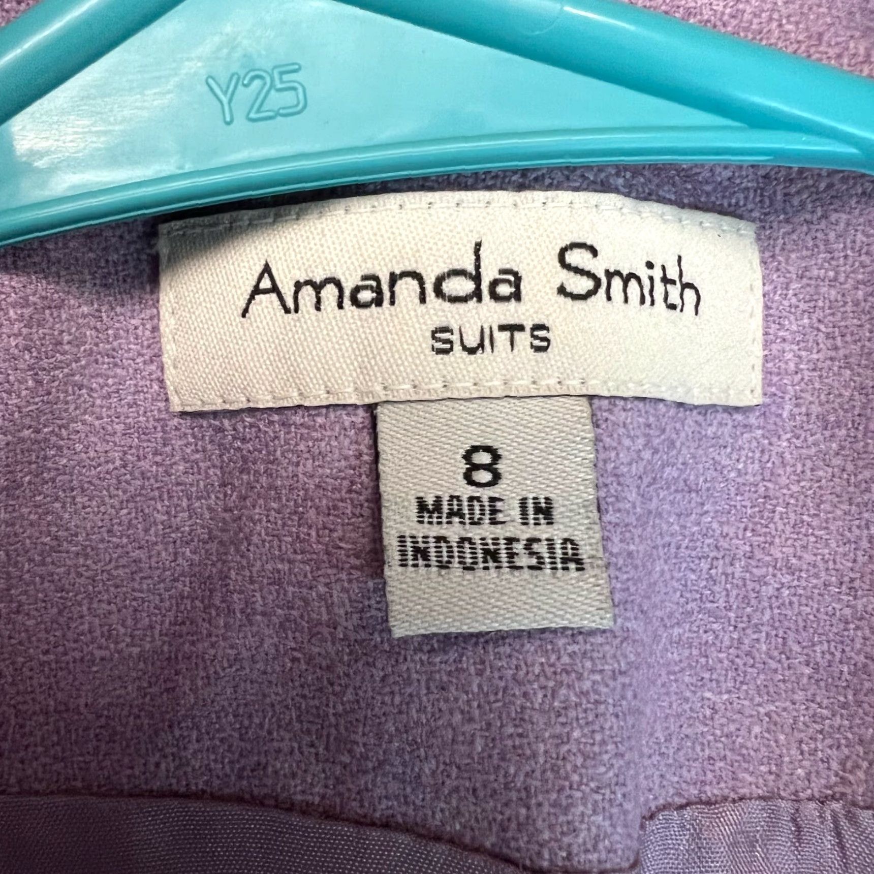 Vintage Amanda Smith Womens Blazer 8 Purple Wool Open Front Long Sleeve Solid 100% Wool 23 In Chest 40 In Classic Casual Formal Womens Size M / US 6-8 / IT 42-44 - 5 Thumbnail