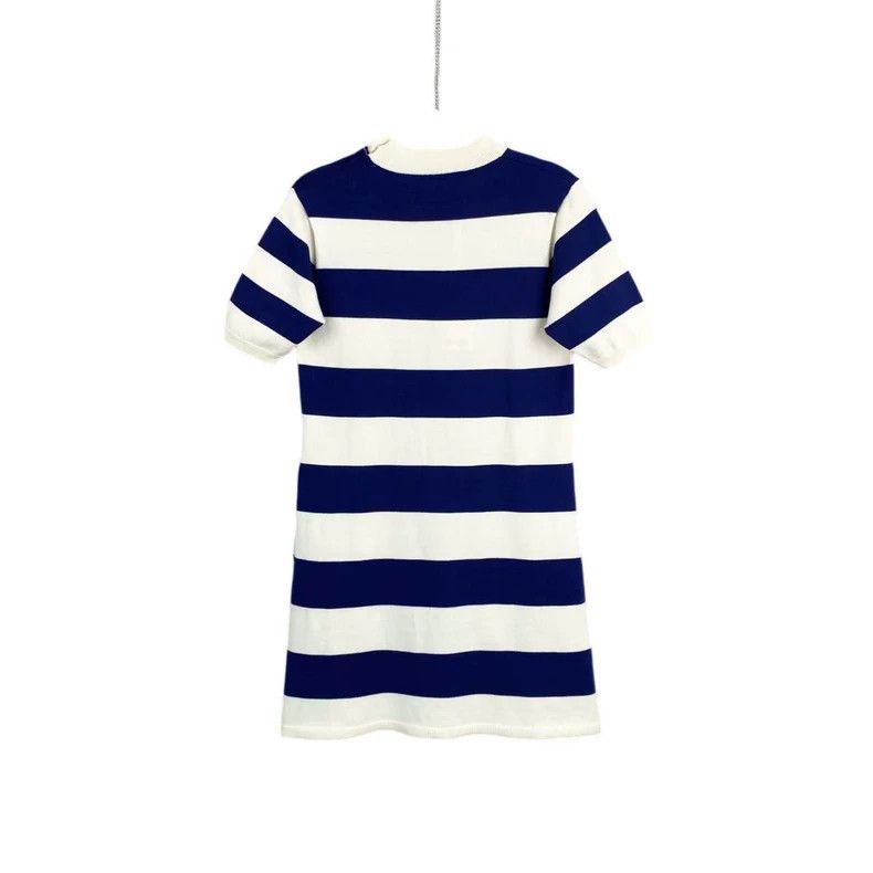 Gucci Gucci Blue and white striped logo embroidered short-sleeve Size XS / US 0-2 / IT 36-38 - 2 Thumbnail