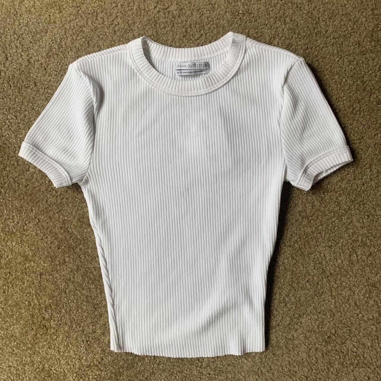 Urban Outfitters Urban Outfitters White Ribbed Tee Size XS / US 0-2 / IT 36-38 - 1 Thumbnail
