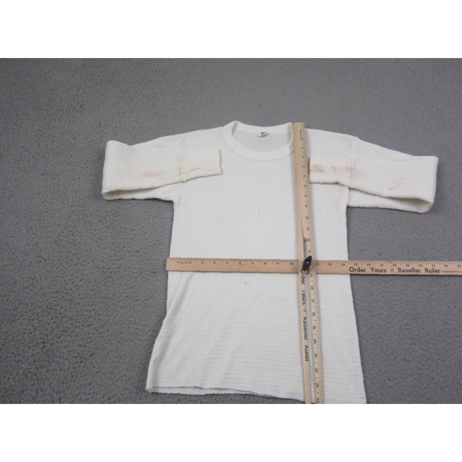 Hanes VINTAGE Hanes Shirt Mens M Ivory Thermal Crew Neck Knit 70s 60s Size US M / EU 48-50 / 2 - 7 Thumbnail