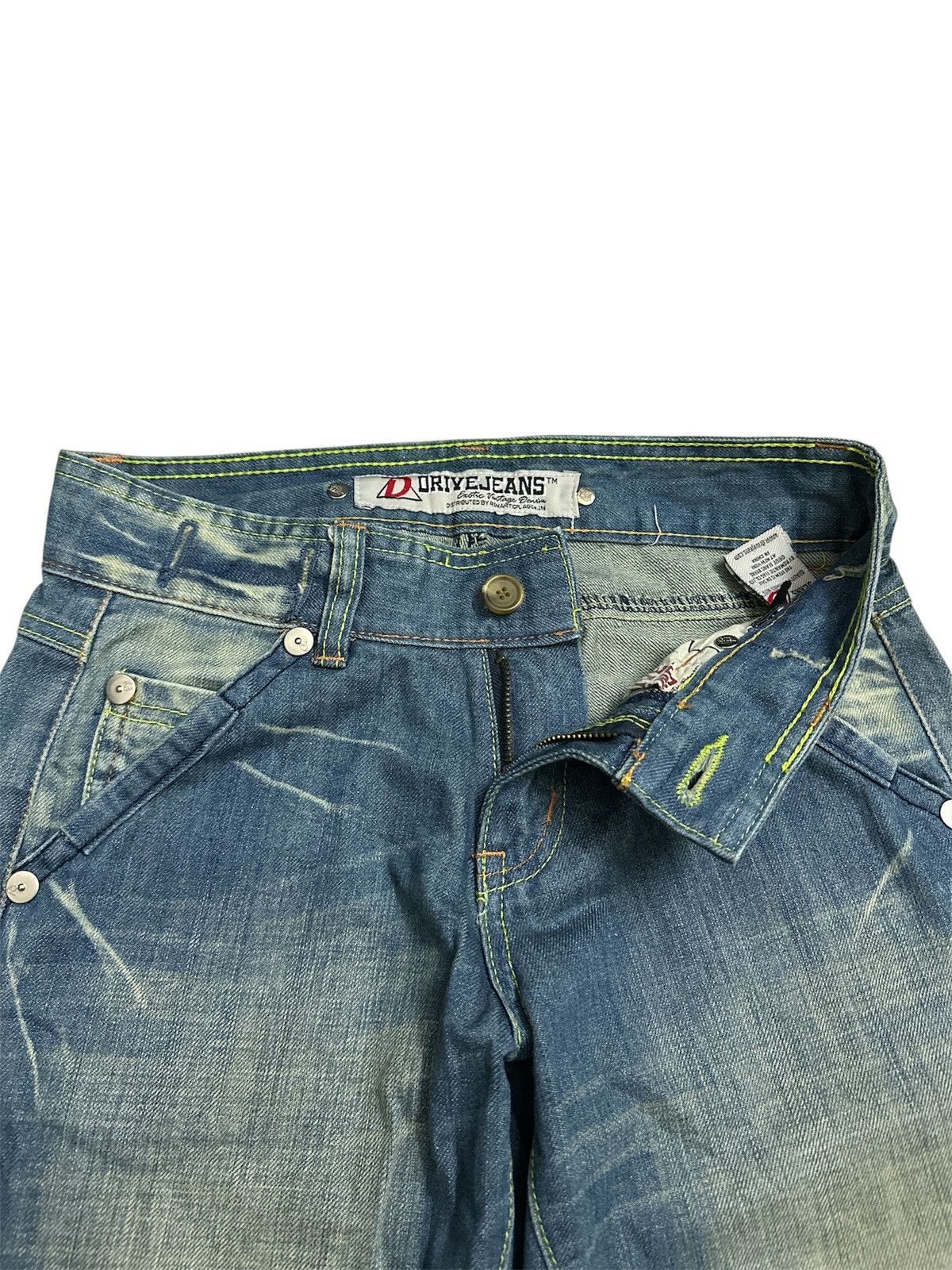 GOA 2000s Drive Jeans Washed Flare Studded Y2K Jeans Goa Lgb Size US 29 - 7 Thumbnail