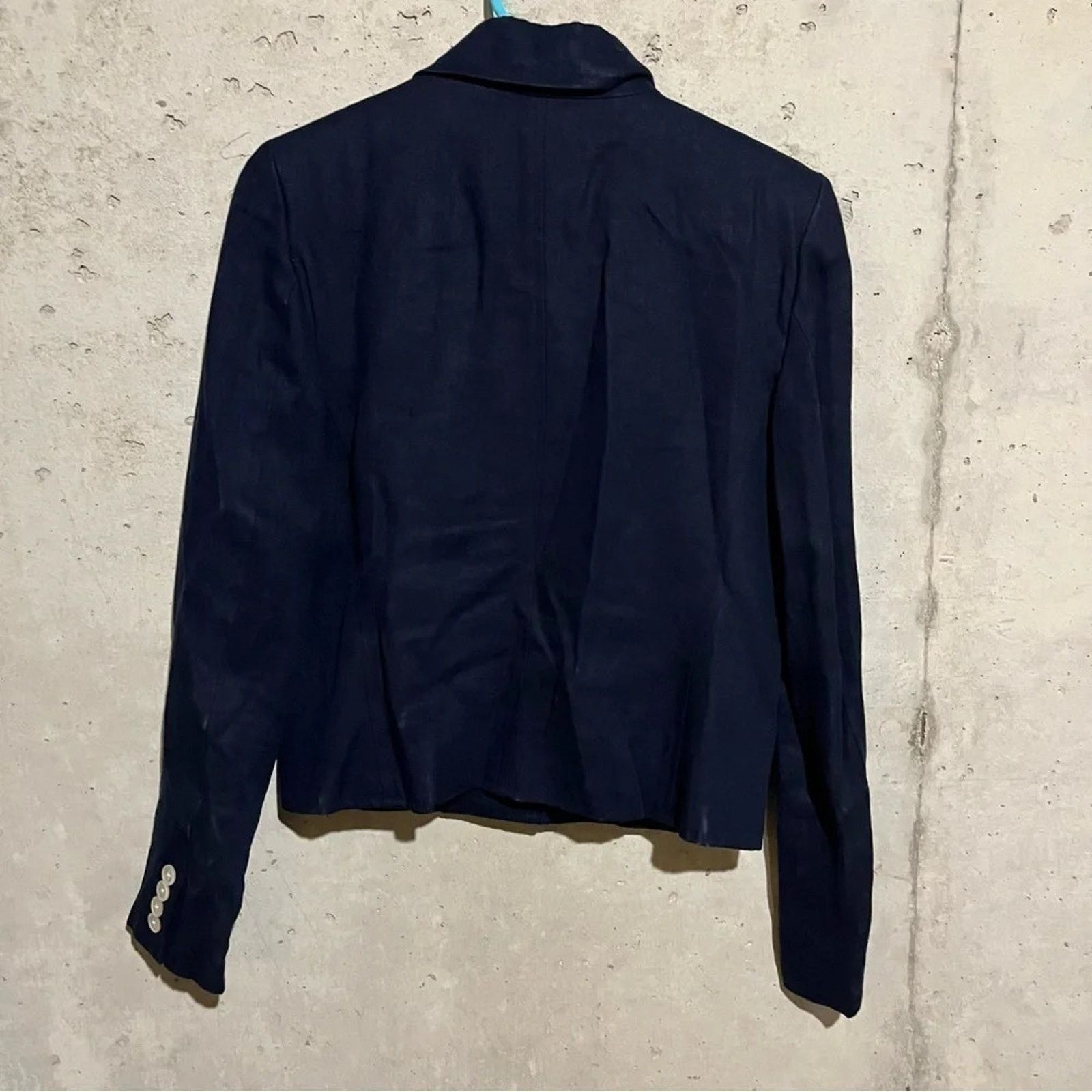 Lauren Ralph Lauren Ralph Lauren Women's Navy Blue 100% Linen Lined Blazer Sz 8 Size M / US 6-8 / IT 42-44 - 5 Thumbnail