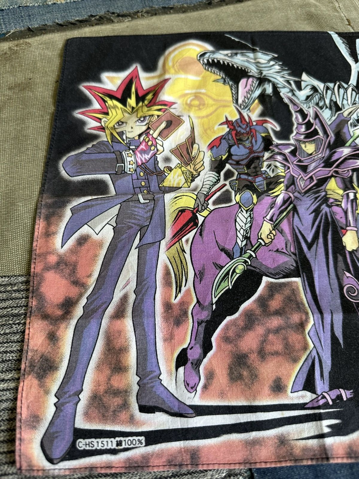 Vintage Yu Gi Oh Anime Handkerchief Size ONE SIZE - 2 Thumbnail