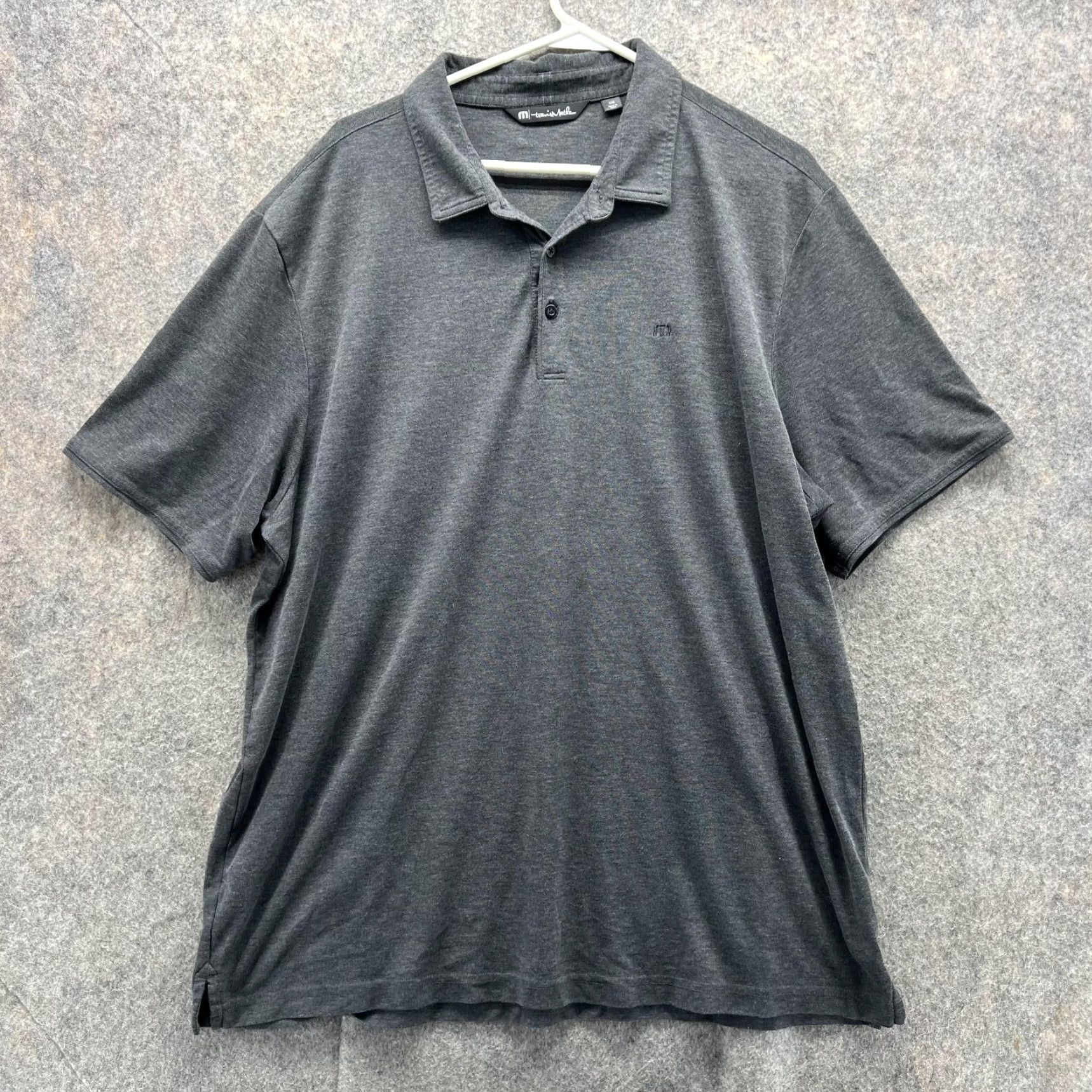 TravisMathew Travis Mathew Polo Shirt Men XXL Heather Gray Casual Pima Cotton Polyester Size US XXL / EU 58 / 5 - 2 Thumbnail