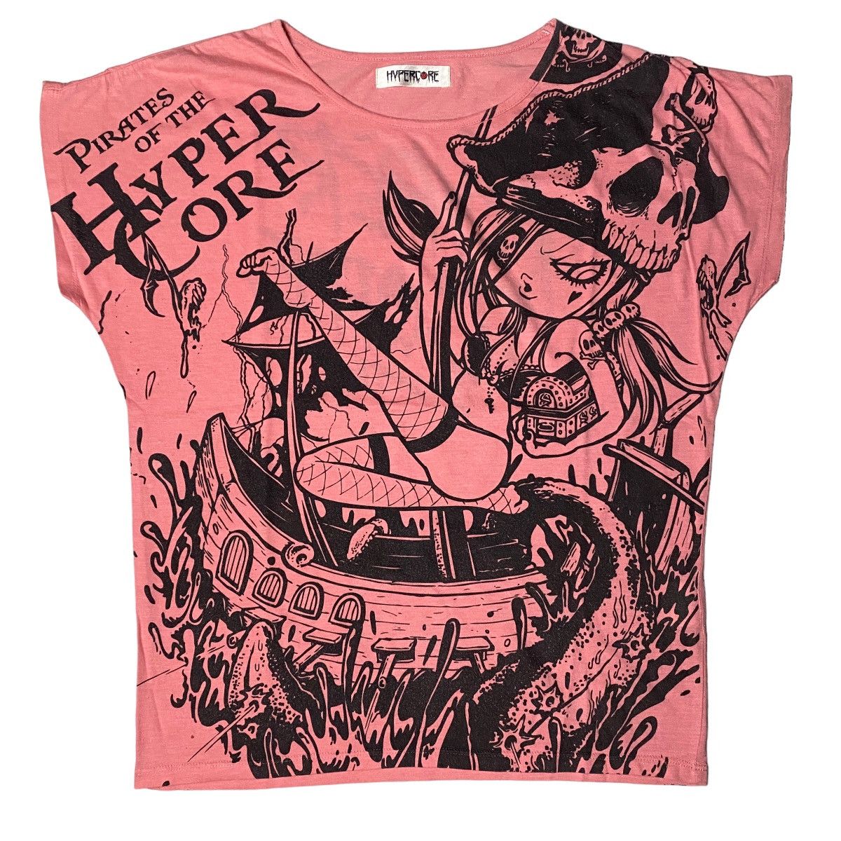 image of Angel Blue x Hysteric Glamour 2000's Hypercore Pirates Queen Shirt in Pink, Men's (Size Large)