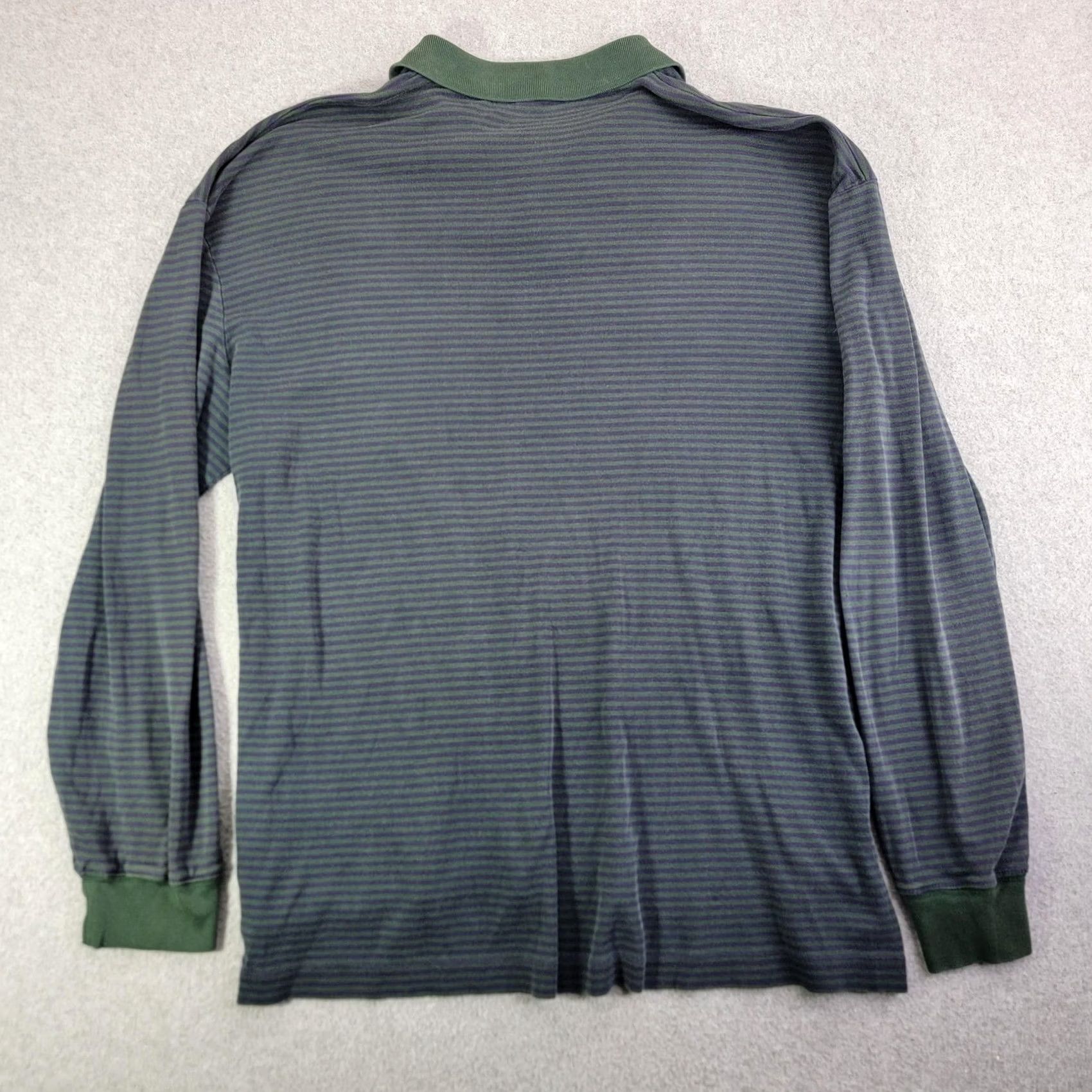 Polo Ralph Lauren Polo by Ralph Lauren Polo Shirt Mens L Green Striped Long Sleeve Jersey Polo Size US L / EU 52-54 / 3 - 4 Thumbnail