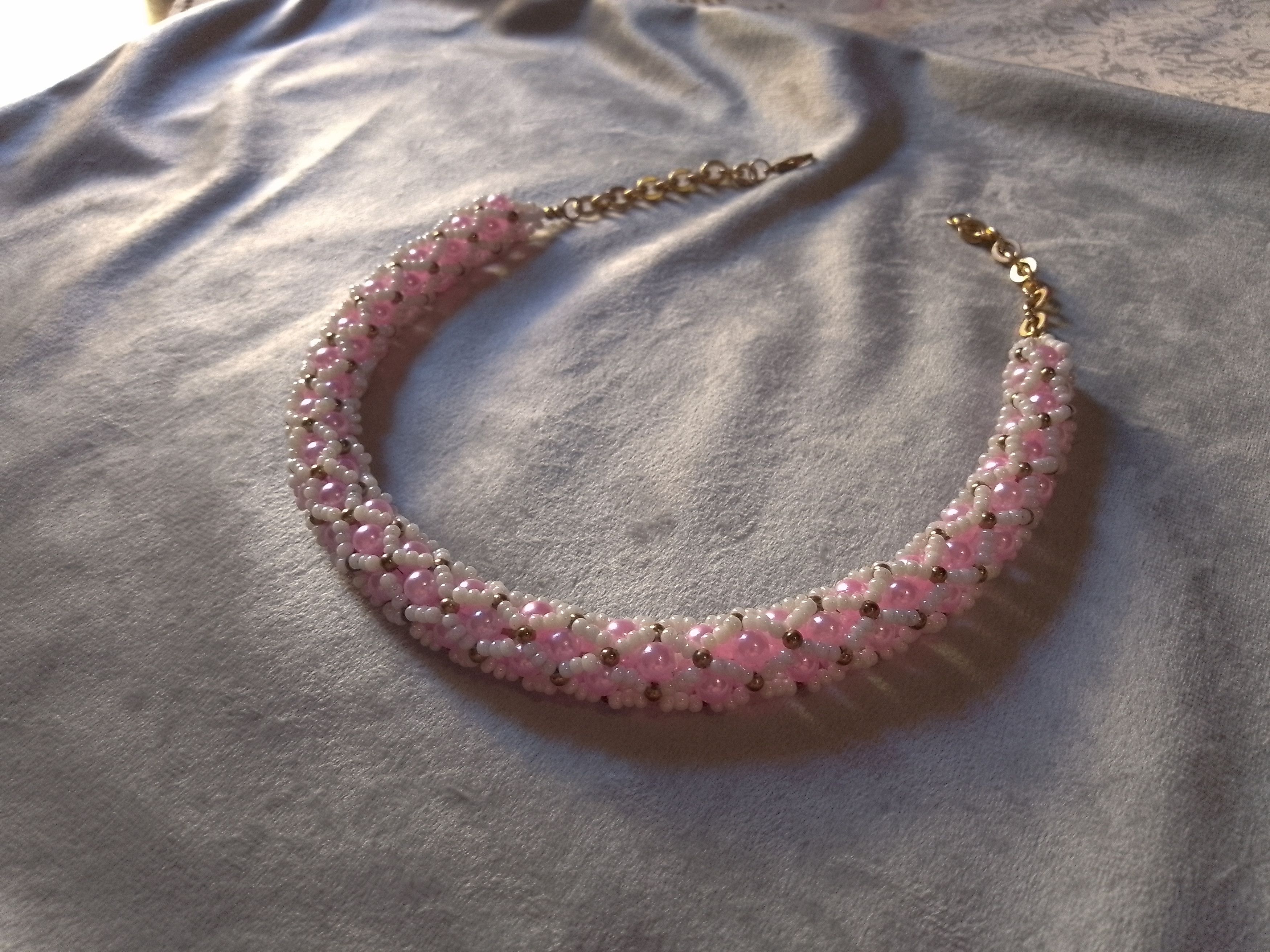 Handmade Necklace. Vintage style Pearls Pink Tubular Elegant Size ONE SIZE - 6 Thumbnail