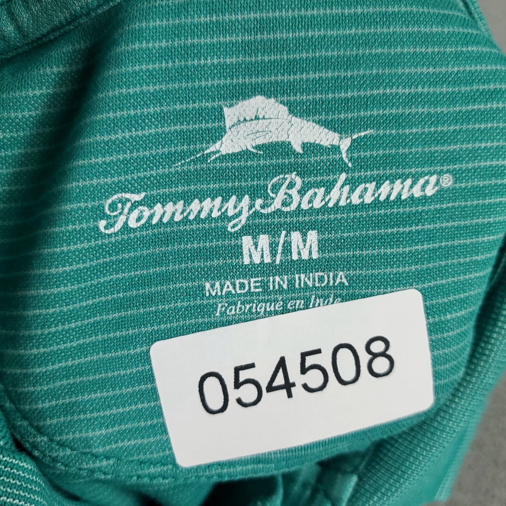 Tommy Bahama VINTAGE Tommy Bahama Polo Shirt Mens M Teal Striped Marlin Casual Short Sleeve Shirt Adult Medium Blue Patterned Polo Mens Size US M / EU 48-50 / 2 - 8 Thumbnail