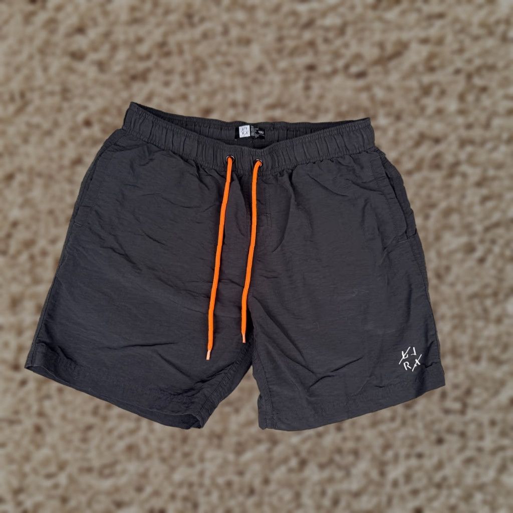 Vintage LIRX Swim Trunks Mens Small Black Elastic Waist Drawsring 100% Nylon Beach Surf Size ONE SIZE - 1 Thumbnail
