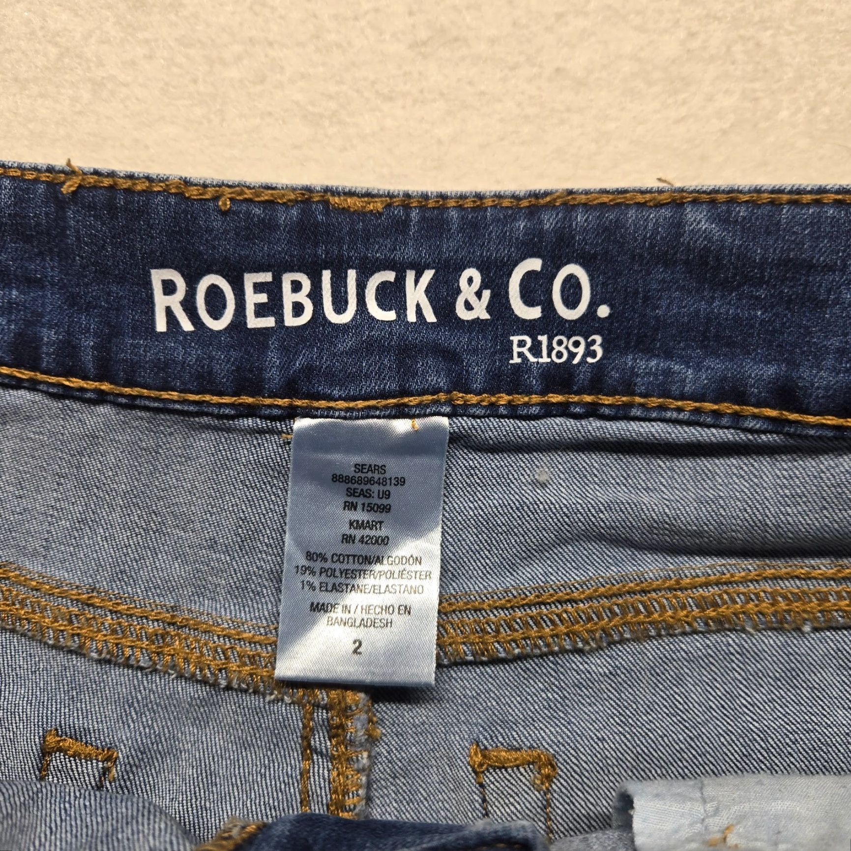 CO Roebuck & Co. R1893 Denim Jeans Shut Stretch Shorts Pockets Women's Blue 2 Jeans Bohemian Fashion 90s? Size 26" / US 2 / IT 38 - 2 Thumbnail