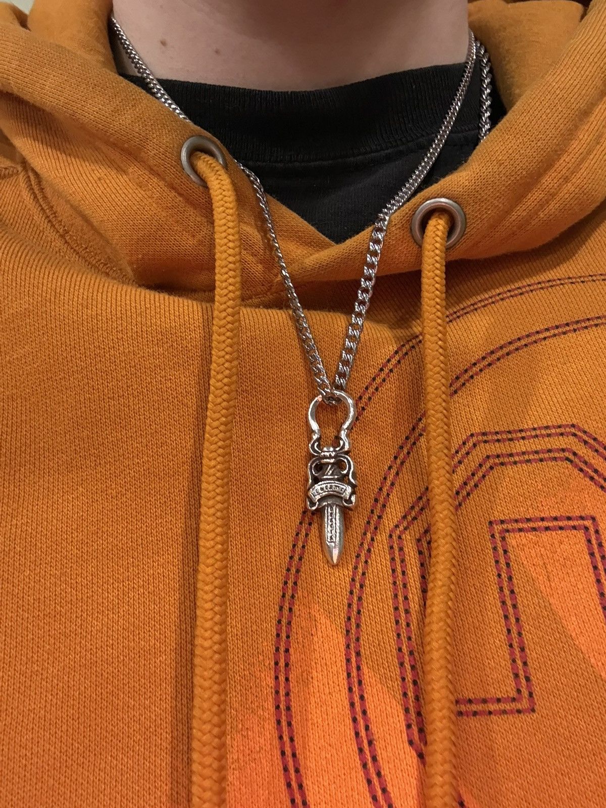 Chrome Hearts Chrome Hearts Dagger Pendant Silver Cuban Chain Necklace 925 Size ONE SIZE - 5 Thumbnail