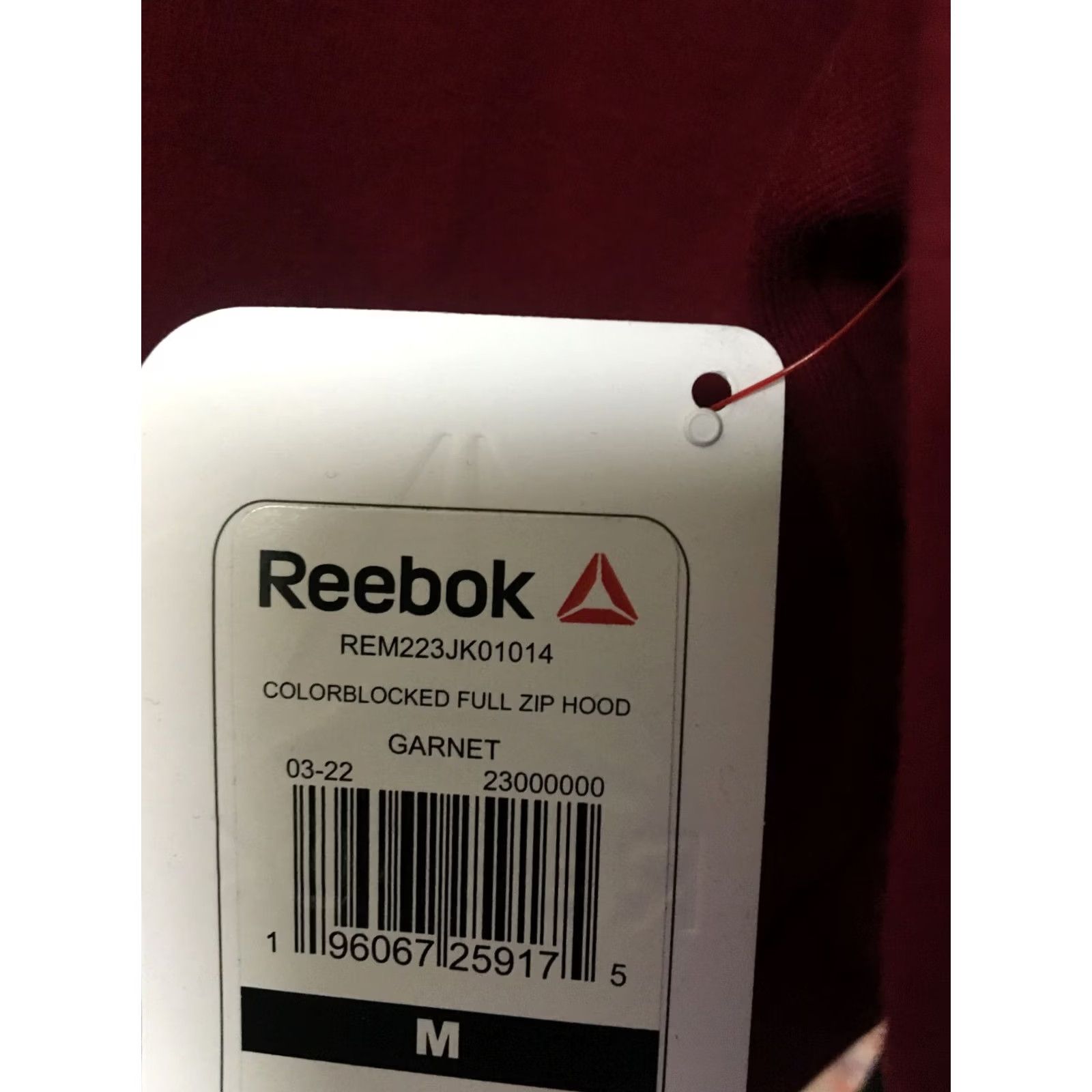 Reebok Reebok Men's Full Zip Color Block Jacket M Maroon Black Size US M / EU 48-50 / 2 - 3 Thumbnail