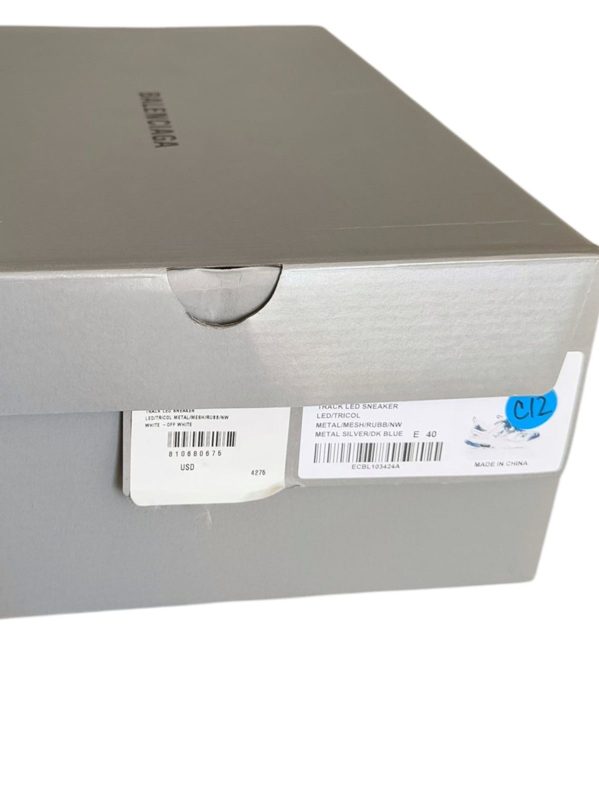 Balenciaga Track LED LIGHT Sneaker Silver Blue Metallic Size US 7 / EU 40 - 9 Thumbnail