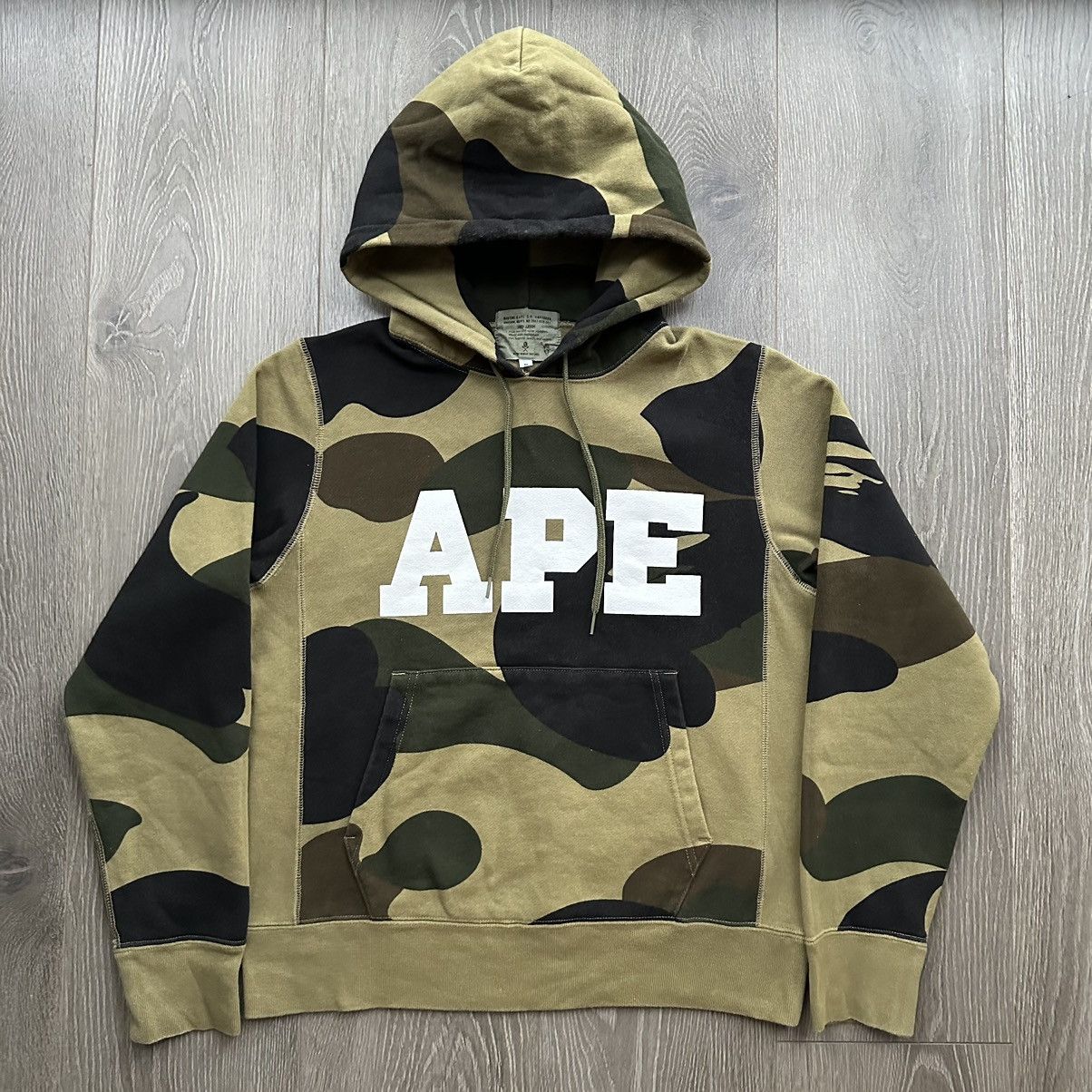 image of Bape Camo Logo Pullover in Green, Men's (Size Small)