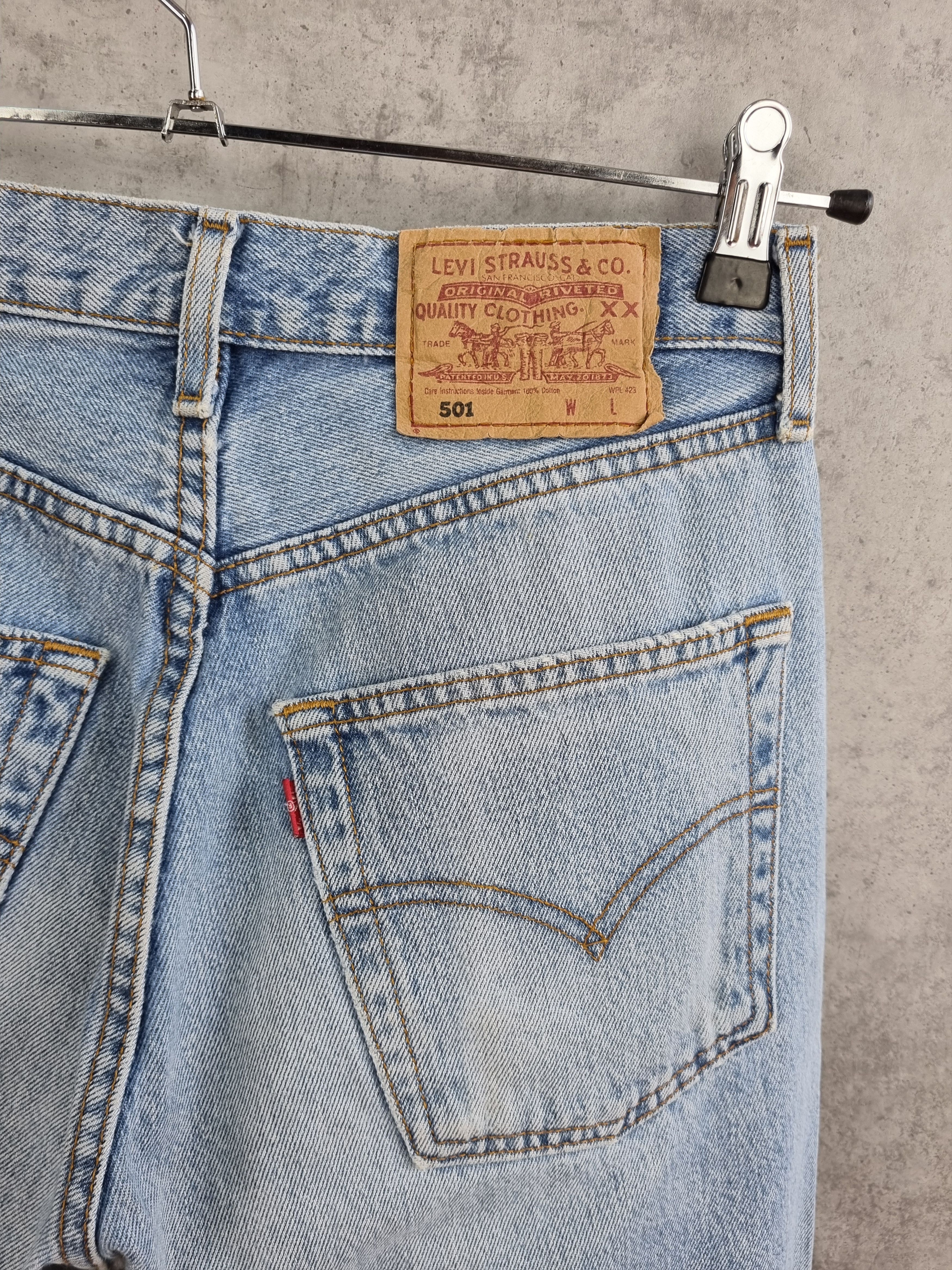 Levi's × Levi's Vintage Clothing × Vintage 95s Unique Blue Sky Faded in Time Levis 501 Beautiful Jeans Size US 31 - 15 Thumbnail