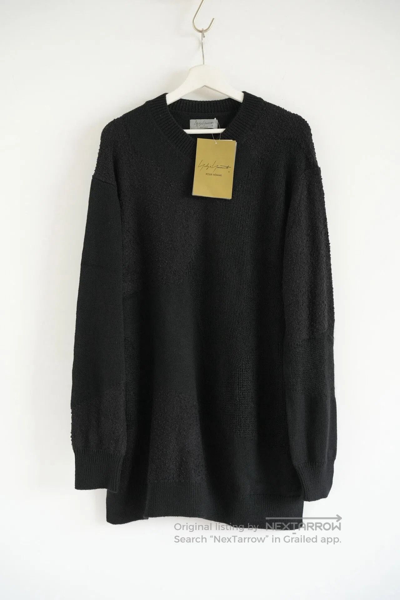 Yohji Yamamoto black oversized textured sweater. Size US L / EU 52-54 / 3 - 1 Thumbnail