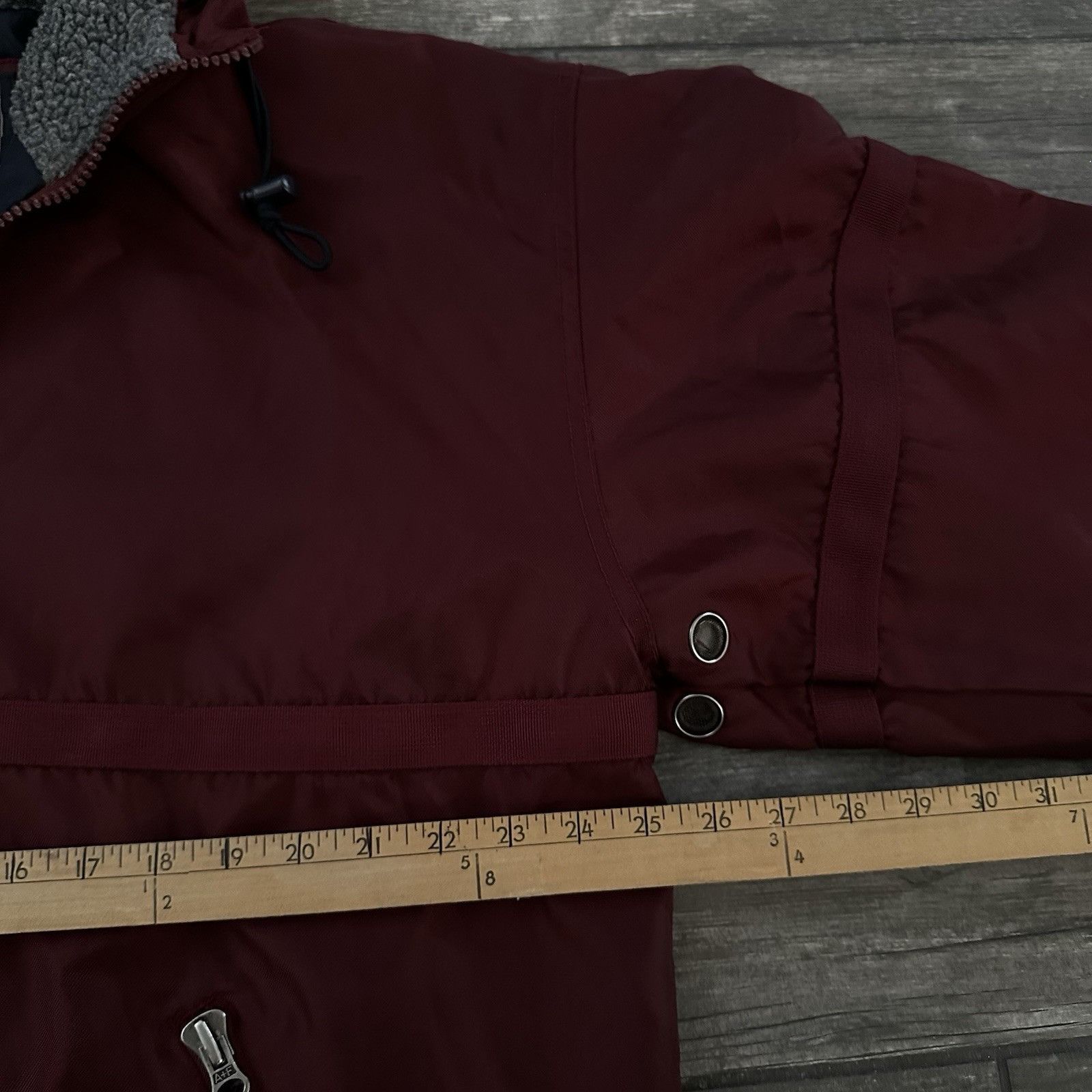 Abercrombie & Fitch VTG ABERCROMBIE & FITCH ANORAK MAROON SHERPA HOOD JACKET SZ Size US S / EU 44-46 / 1 - 4 Thumbnail