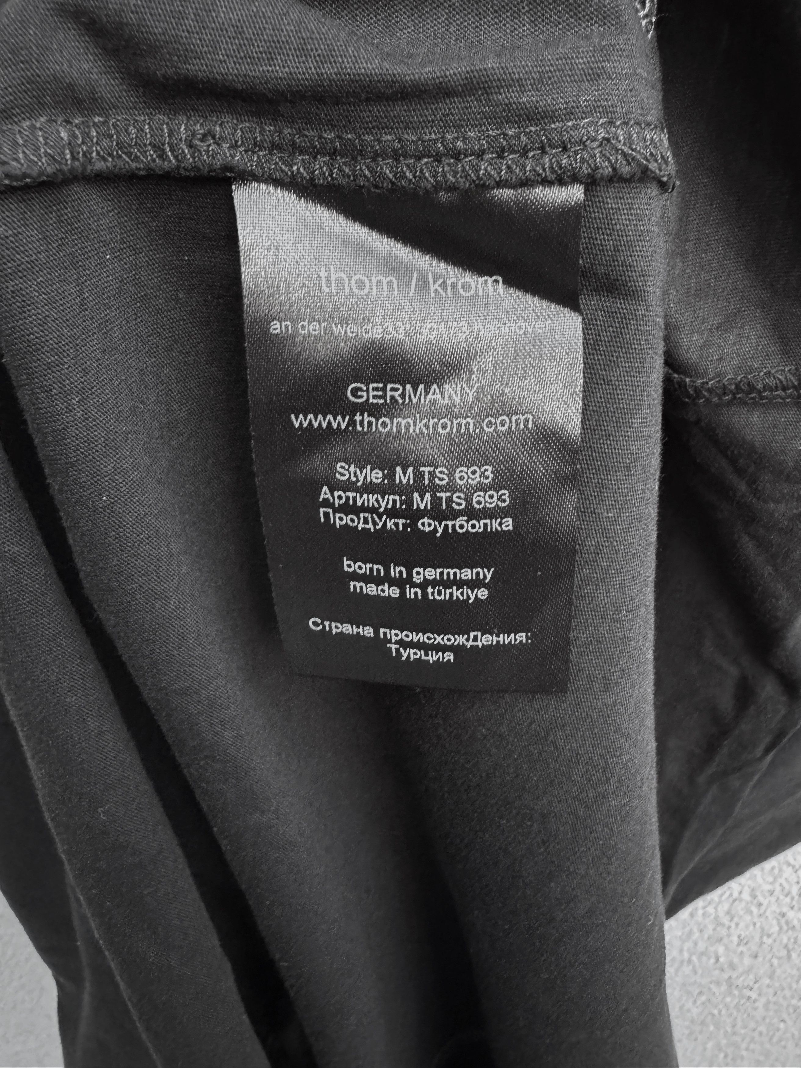 Thom Krom Thom Krom Black Fine Cotton Tshirt L Size US L / EU 52-54 / 3 - 9 Thumbnail