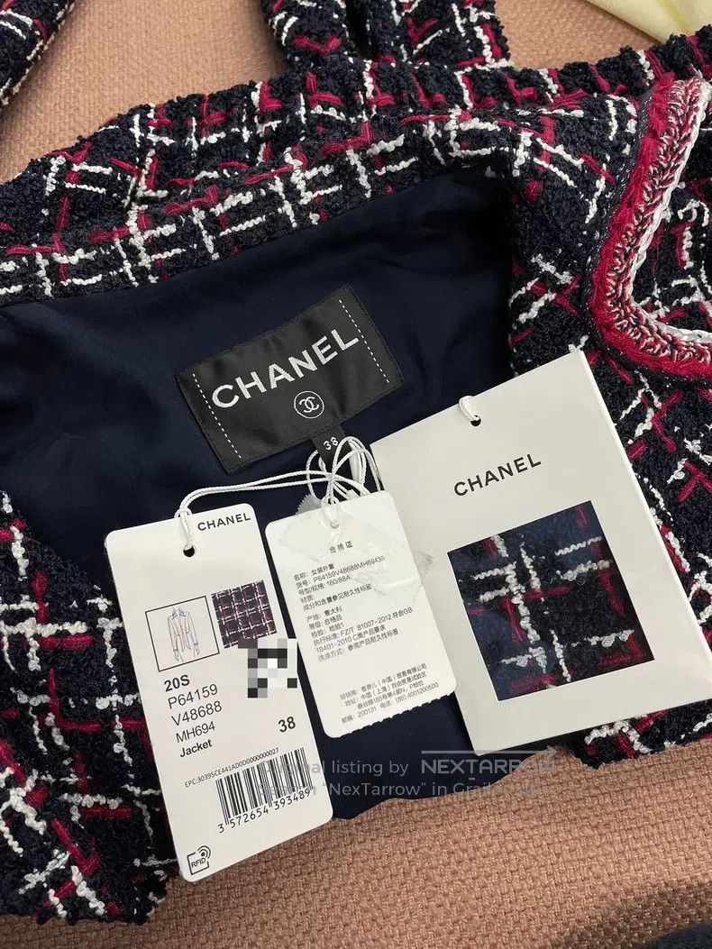 Chanel Chanel Rooftop series red black and white plaid lacing jac Size XS / US 0-2 / IT 36-38 - 4 Thumbnail