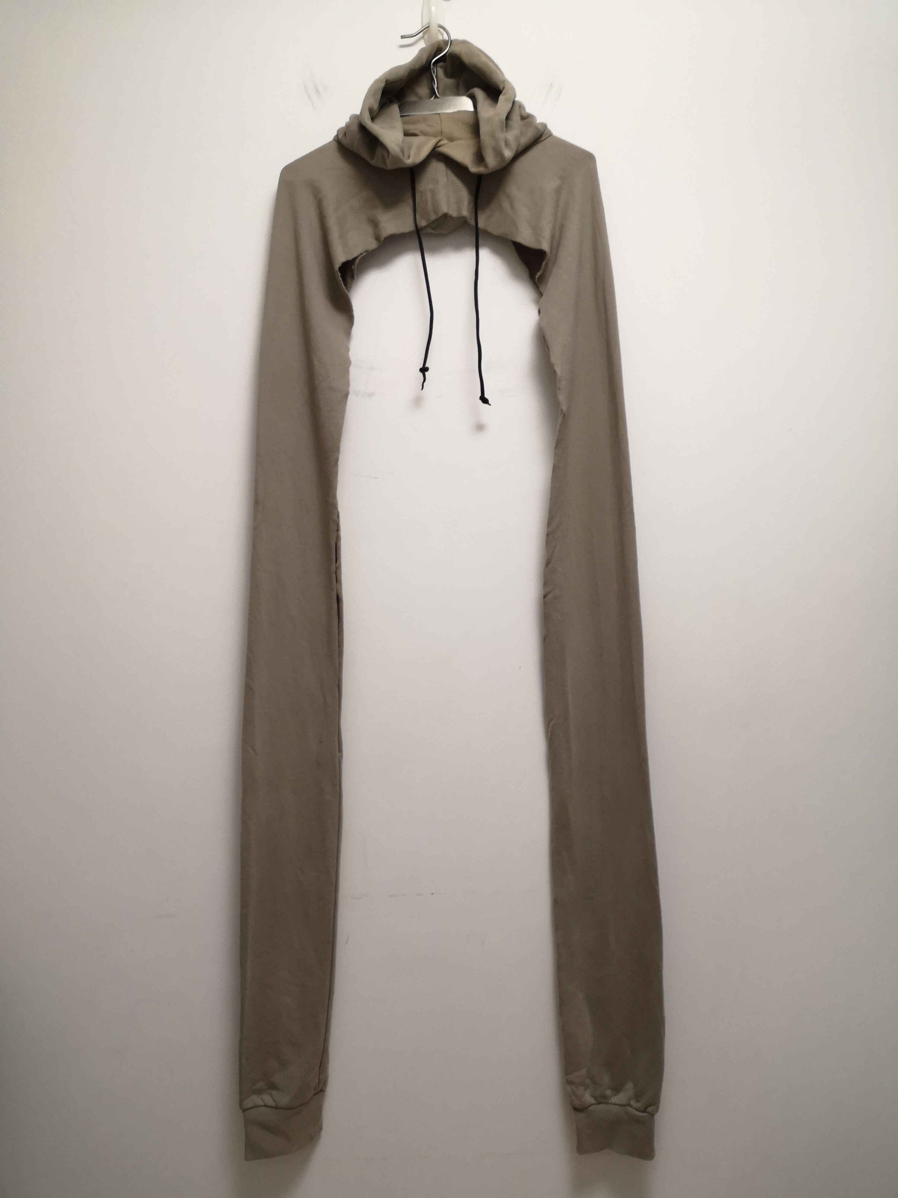 Attachment × Japanese Brand Dusty Sand Cotton Loop Back Swestshirt Hooded Sleeves Scarf Size ONE SIZE - 4 Thumbnail