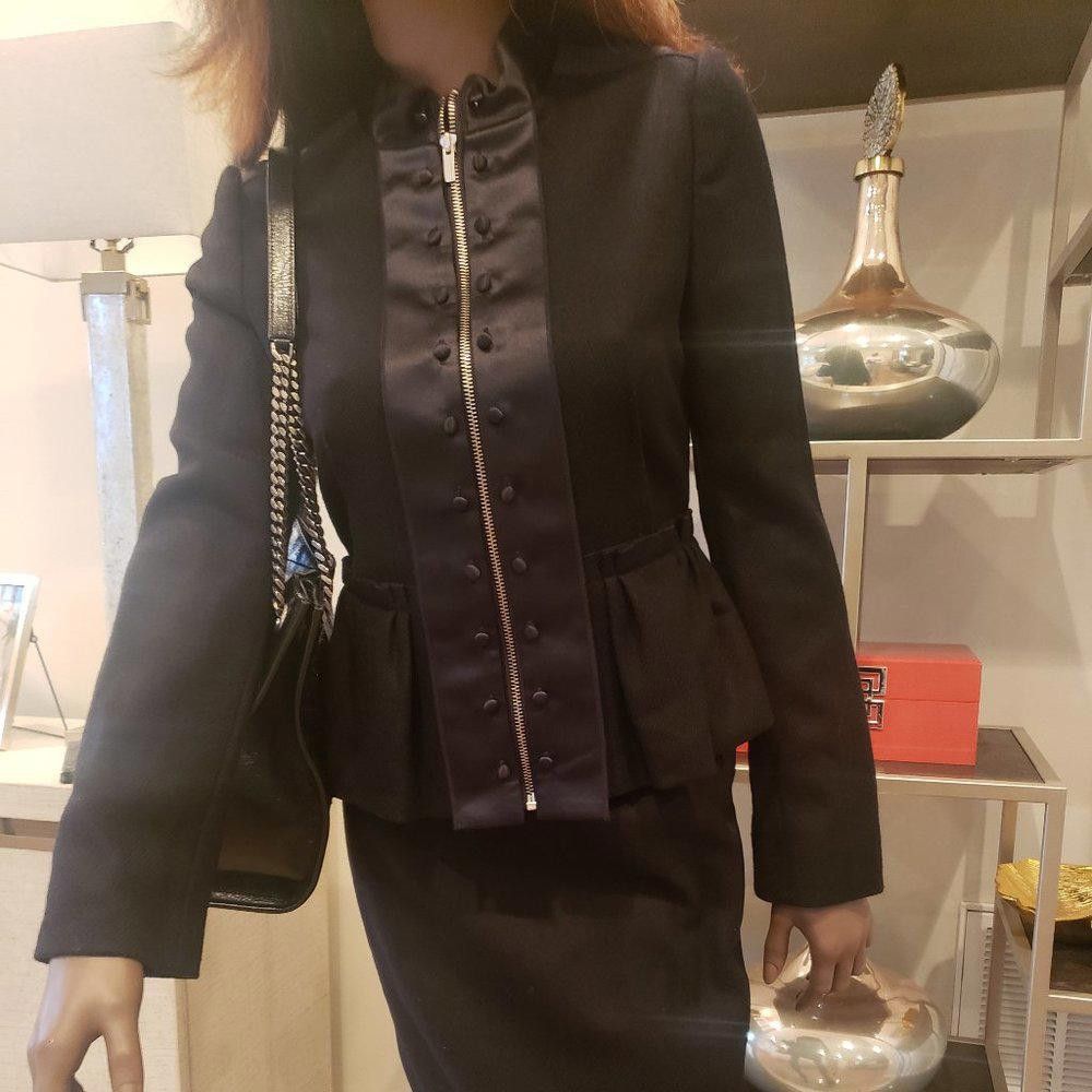 Bcbgmaxazria BCBG MaxAzria Tuxedo and Wool 2-Pc Skirt Suit NWT Size M / US 6-8 / IT 42-44 - 2 Thumbnail