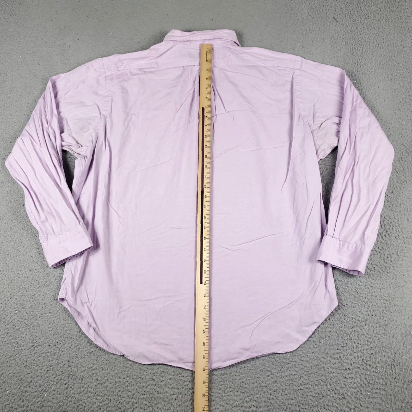 Ralph Lauren Ralph Lauren Dress Shirt Mens 17 Purple Pony Button-Down Long Sleeve Adult Regular Cotton 17 in Mens Size 46R - 7 Thumbnail