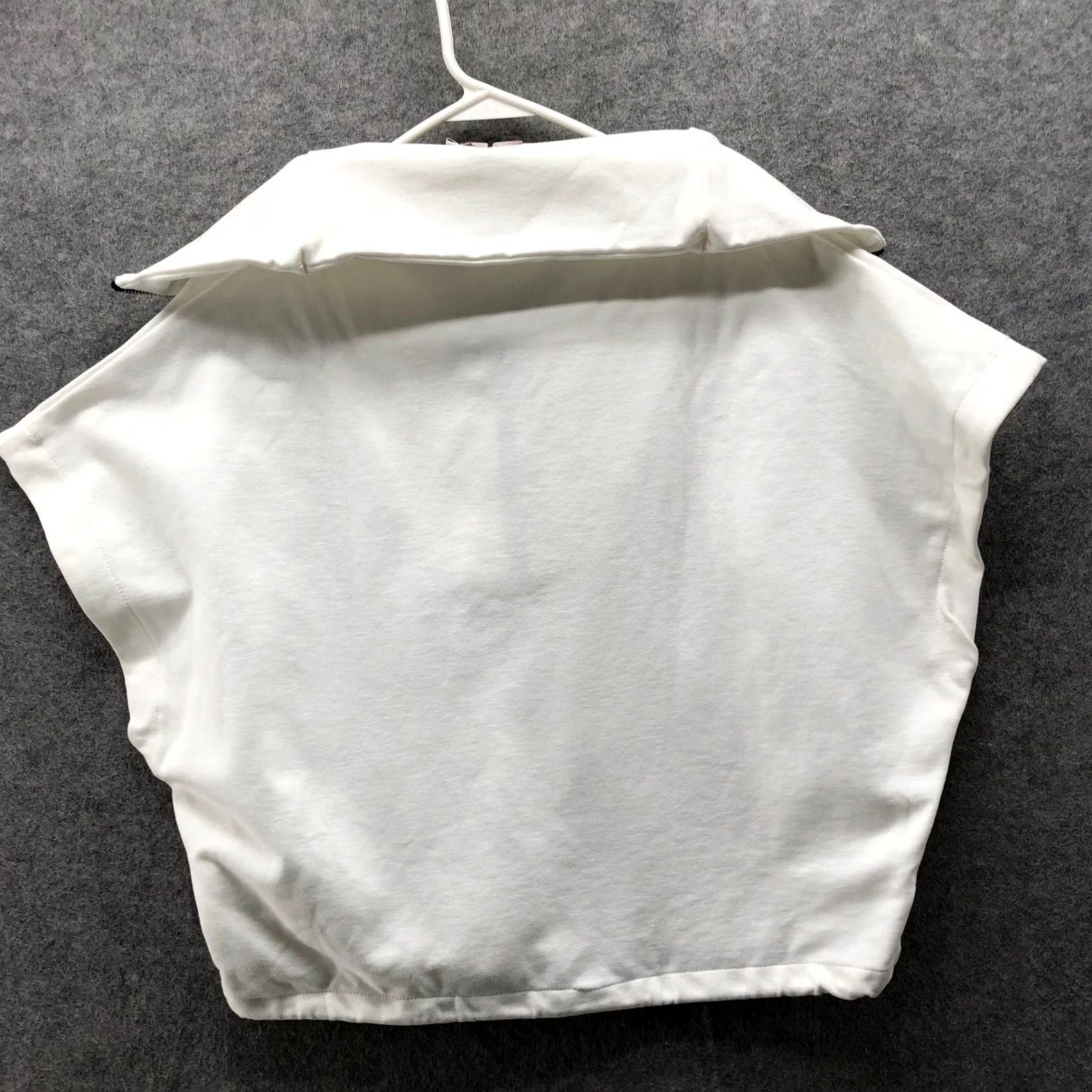 Vintage Cosmos Shirt Womens L NWT Sleeveless Dolman Sweatshirt Ivory Collared Zip Size L / US 10 / IT 46 - 2 Thumbnail
