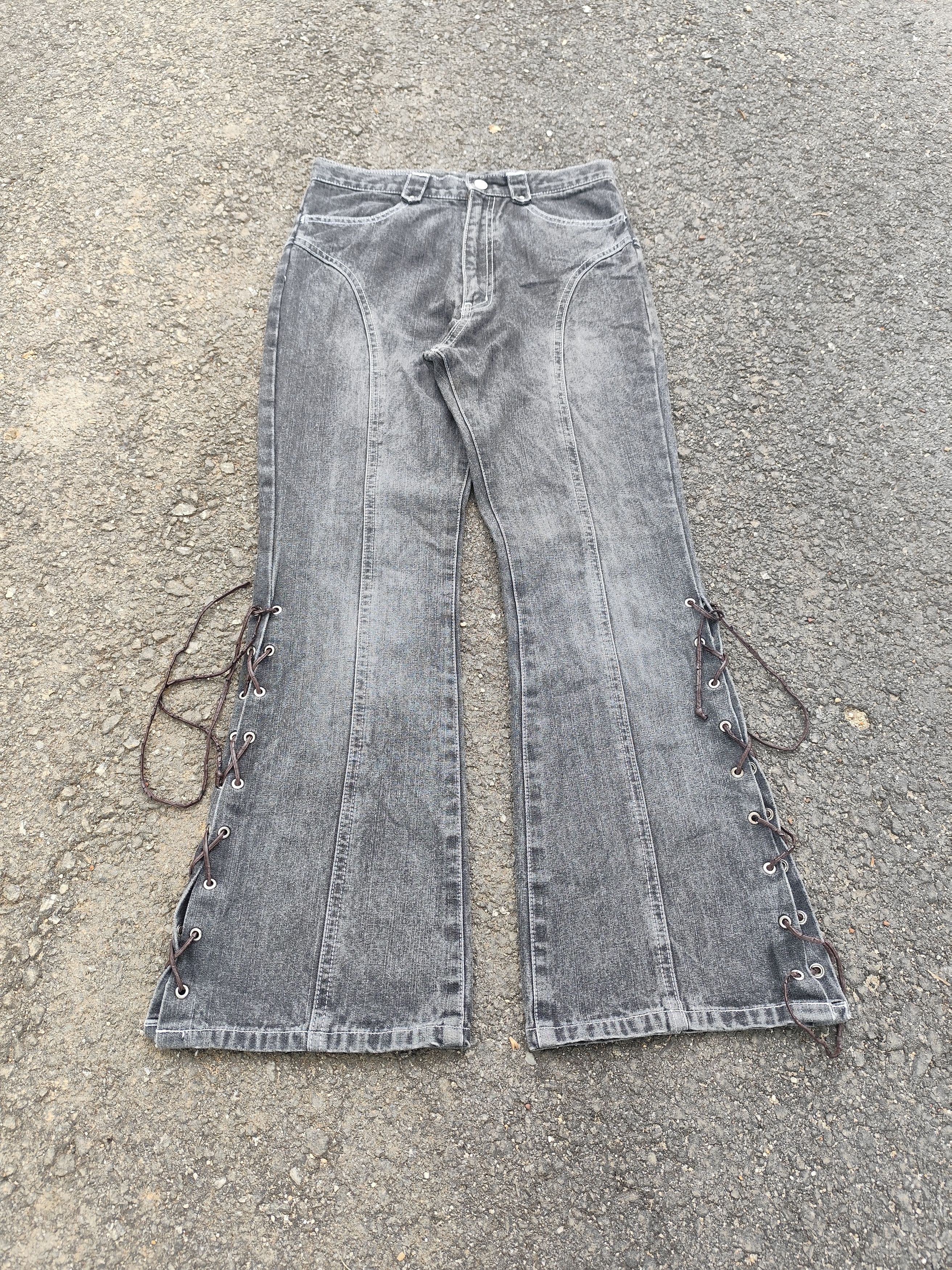 Japanese Brand Vintage Japanese Flare Bondage Pant - B_J/1124/3 Size 22" - 1 Thumbnail