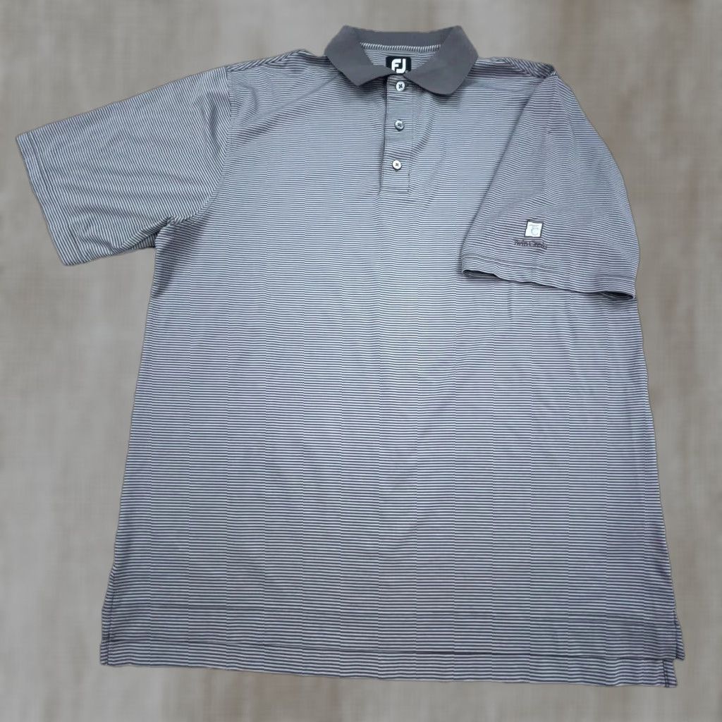 Footjoy FootJoy Polo Shirt Men Large Gray Striped Performance Golf Club Twin Creeks Size US L / EU 52-54 / 3 - 1 Thumbnail