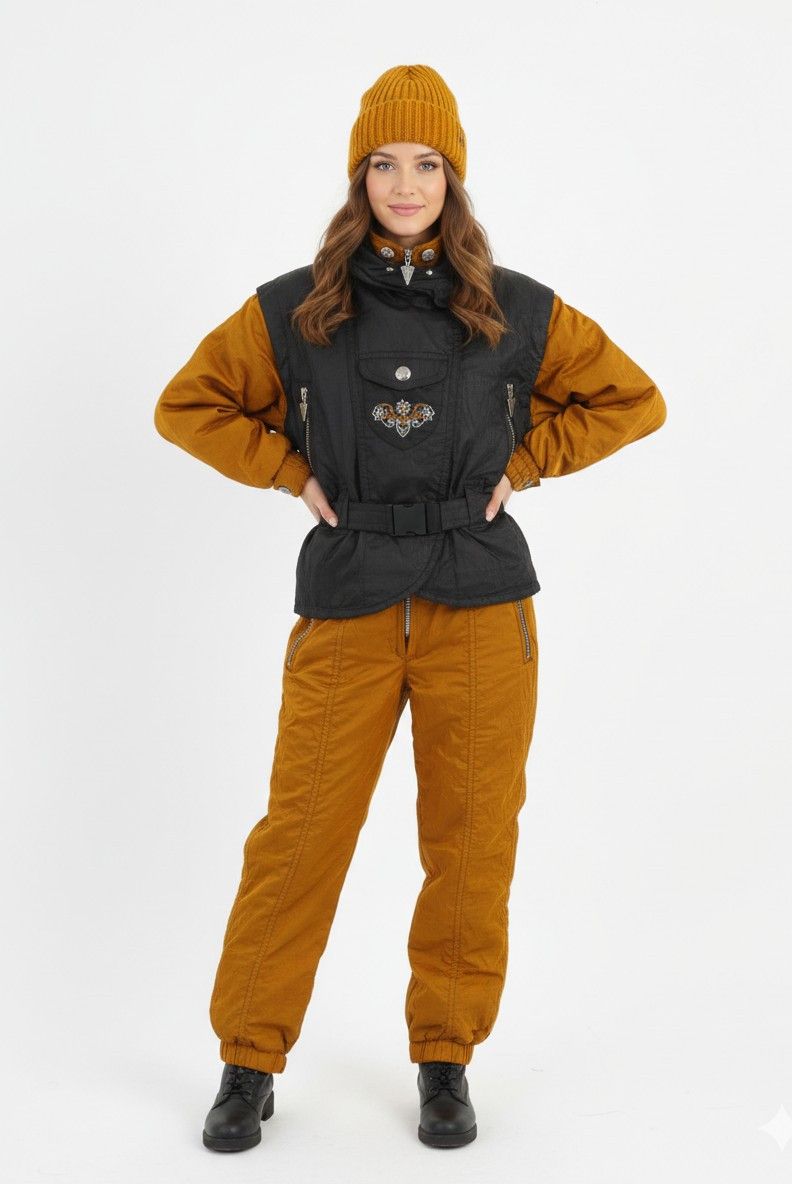 Vintage Alaska Snow Dancer Women 38 Ski Suit One Piece Gold 3005 Size 30" / US 8 / IT 44 - 1 Thumbnail