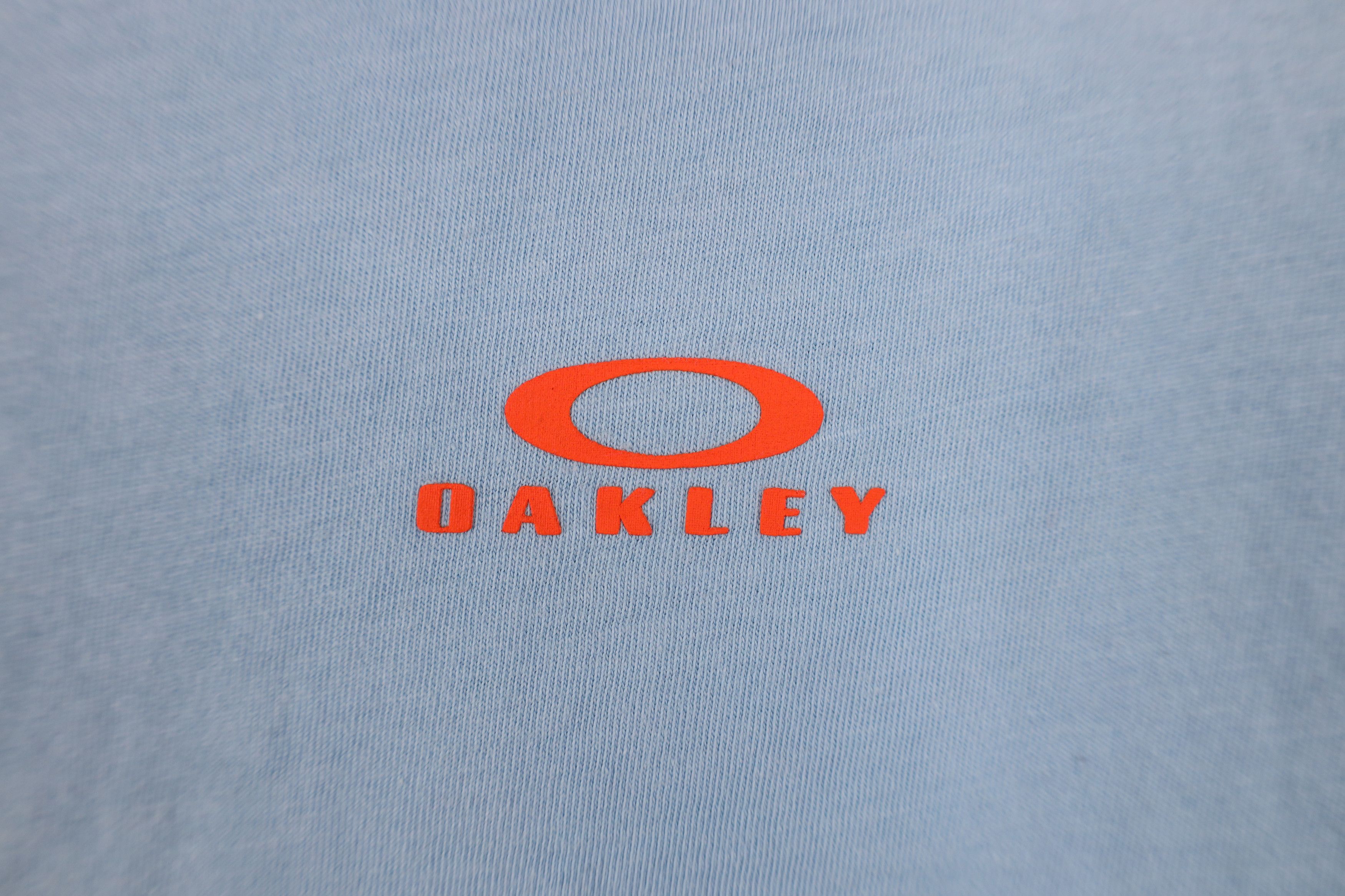 Oakley Vintage Y2K Oakley Striped Flower Floral T-Shirt Blue Size US XXL / EU 58 / 5 - 4 Thumbnail